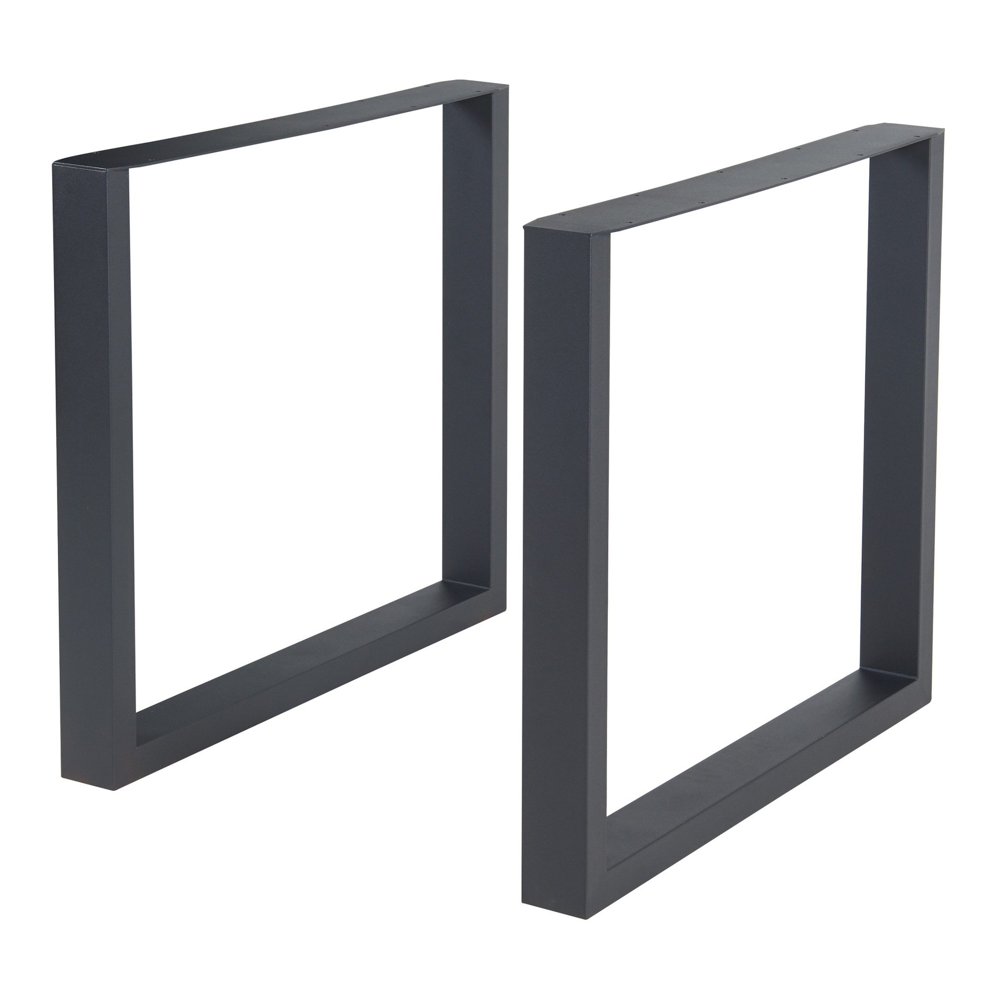 en.casa Tischgestell (2er Set), »Makers« 72x80 cm Stahl für Esstisch Schreibtisch Schwarz