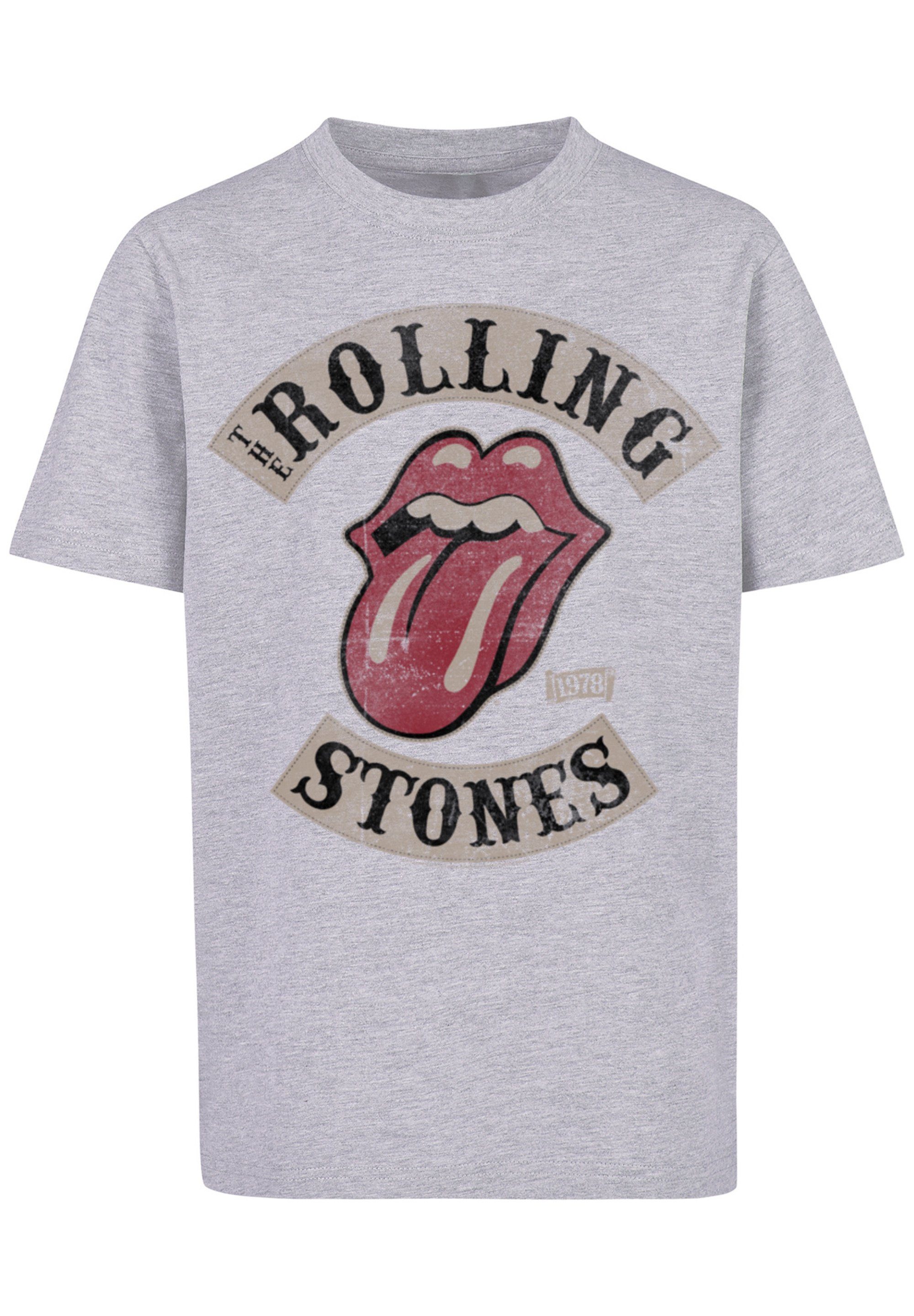 T-Shirt '78 Tour Black Rockband The Stones heather grey Rolling F4NT4STIC Print