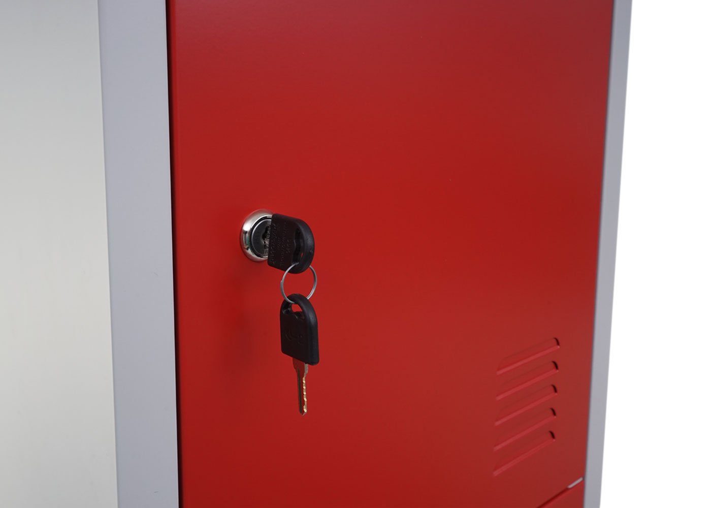 MCW Fächer, inklusive separat rot 4 abschließbare Drehriegelschloss T163 Mehrzweckschrank Schlüssel
