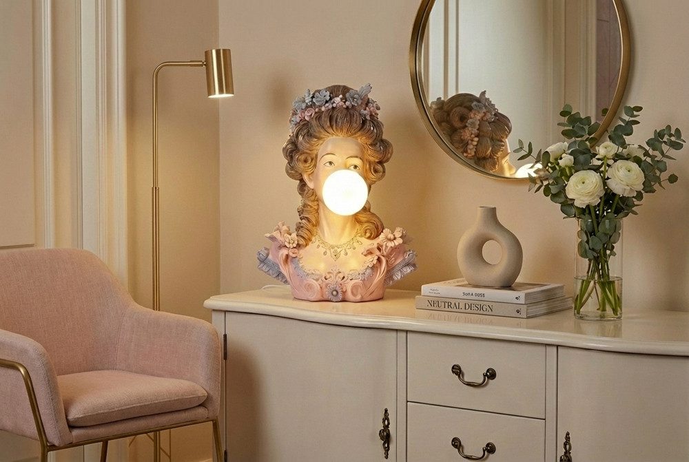 riess-ambiente Tischleuchte LADY 60cm mehrfarbig – Büsten-Skulptur, Lampenkugel, Deko-Figur, Frau, keine besonderen Funktionen, ohne Leuchtmittel, Designleuchte als Statement Piece – ideal für exklusive Wohnkonzepte