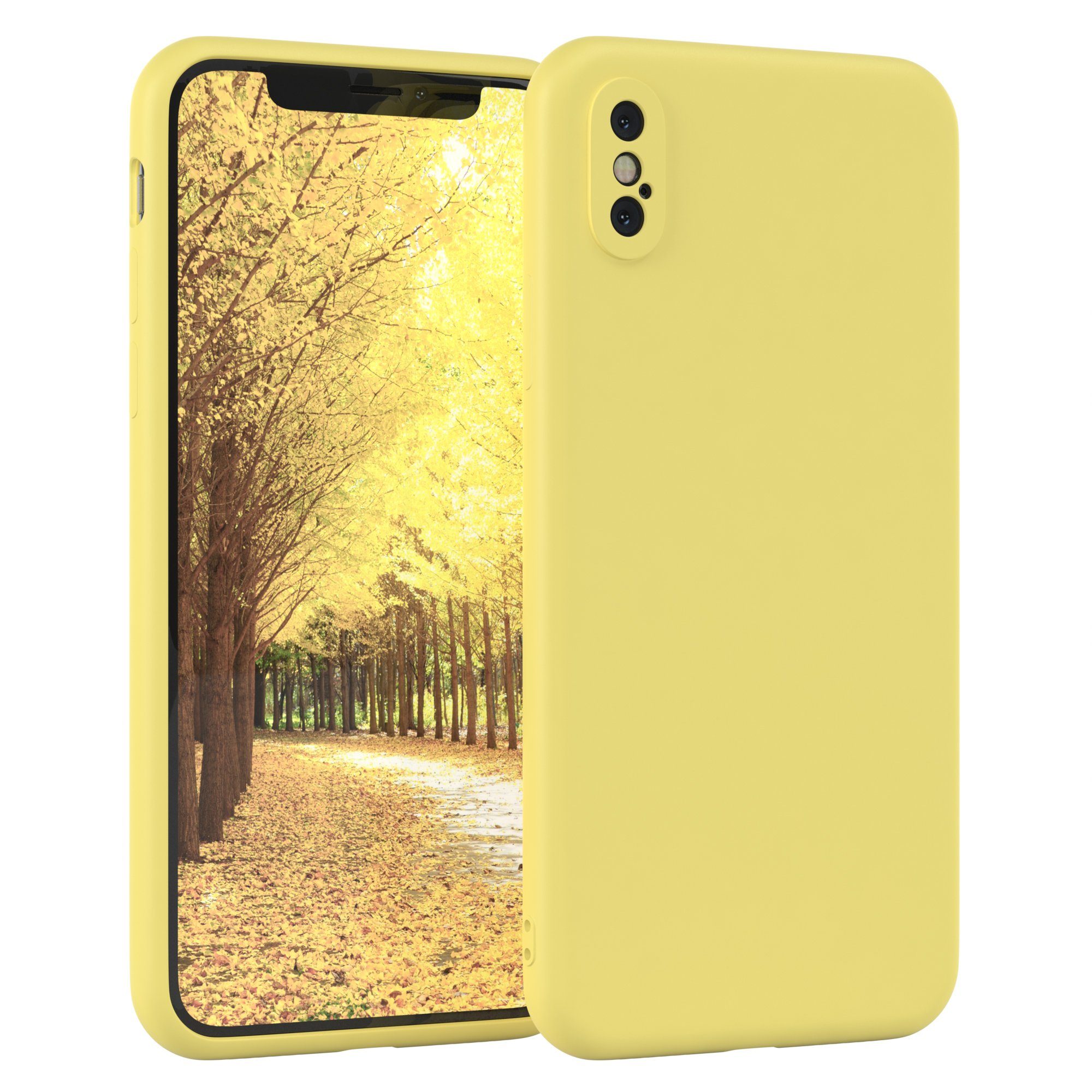 EAZY CASE Handyhülle TPU Hülle für Apple iPhone X / XS 5,8 Zoll, Handy Softcase stoßfest Hülle mit Kameraschutz bumper tpuhülle Gelb