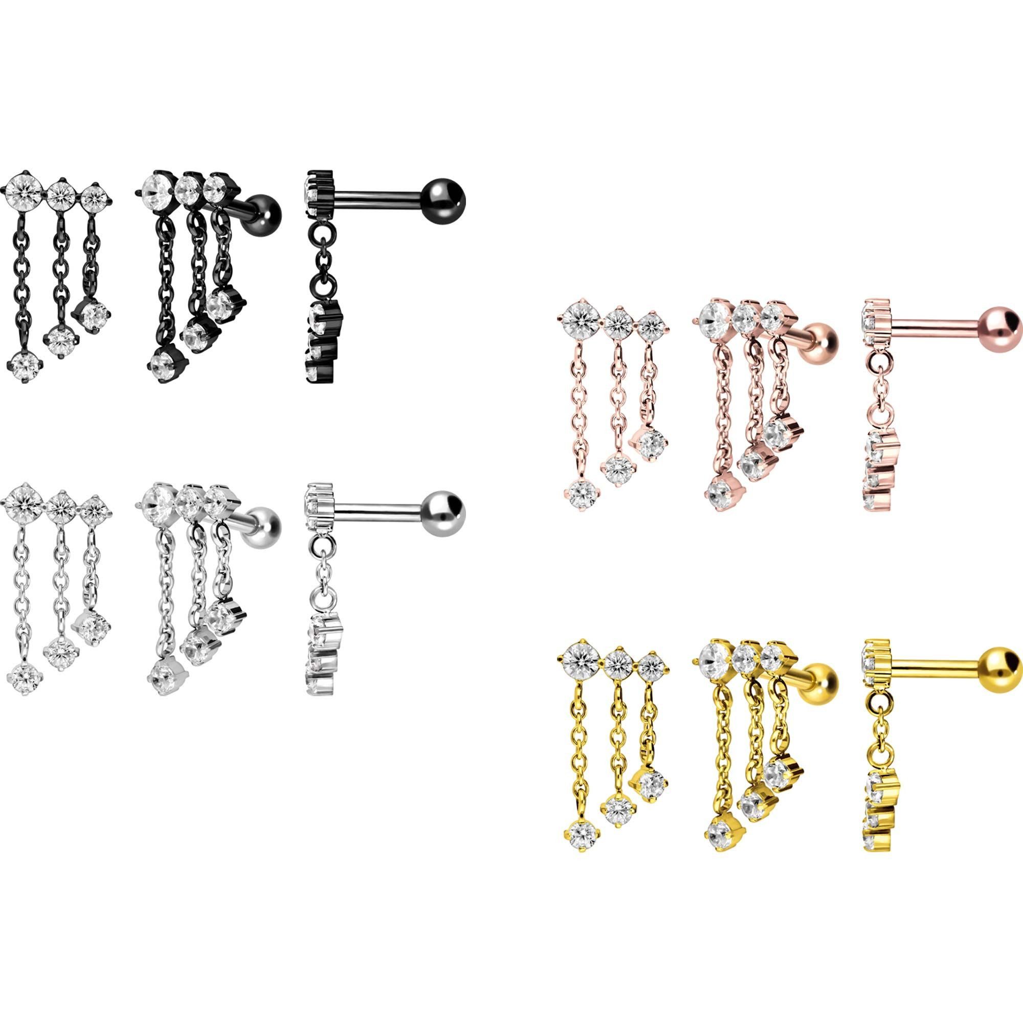 PIERCINGLINE Piercing-Set Titan Ohrpiercing WINDSPIEL (Mini-Barbells, 1-tlg)