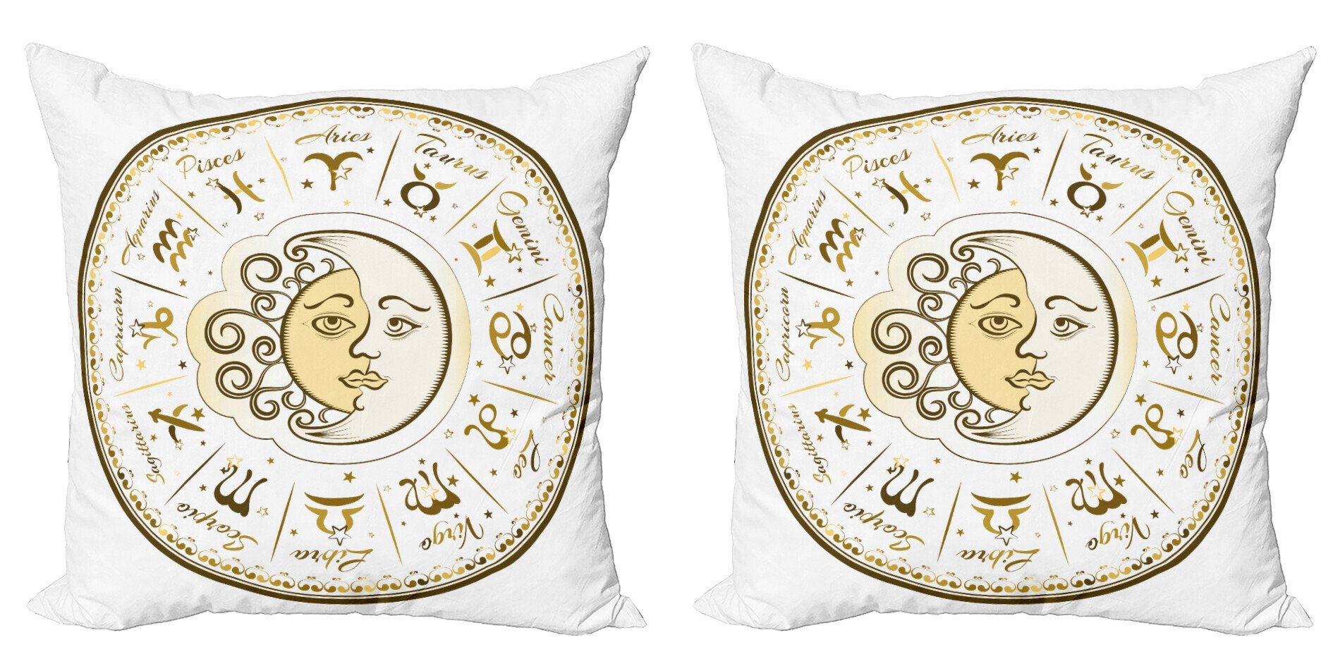 Kissenbezüge (2 Positionen Stück), Digitaldruck, Accent Astrologie Doppelseitiger Modern Abakuhaus Horoskop