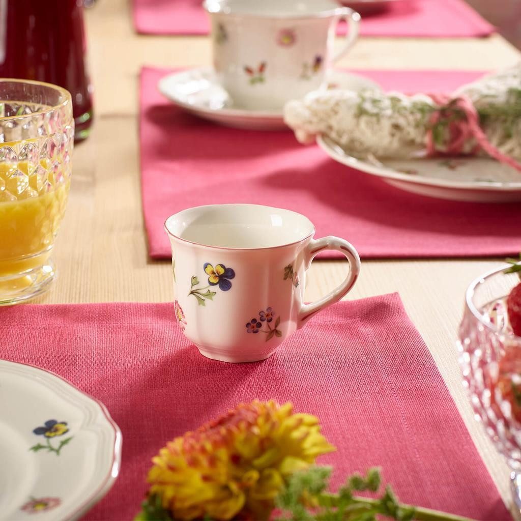 Villeroy & Boch Espressotasse Petite Fleur Espressotasse mit Untertasse 80 ml, 1-tlg., Porzellan