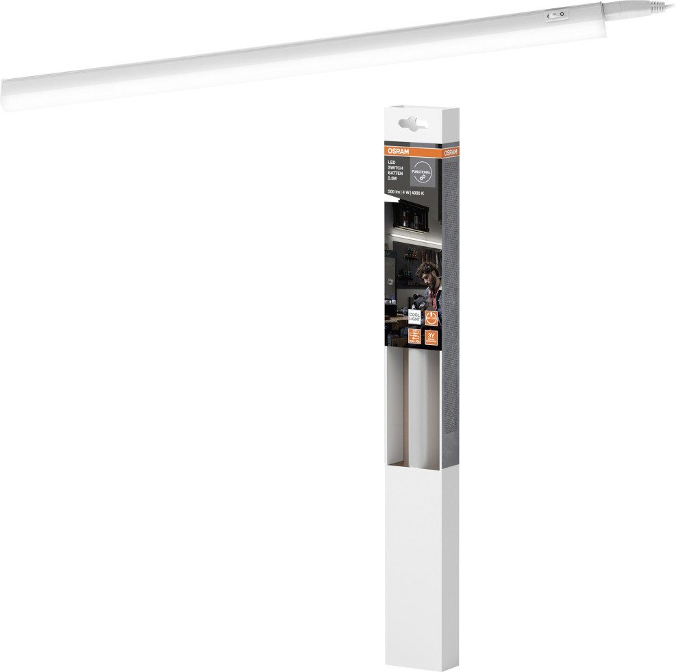 Osram Lichtleiste Osram LED Lichtleiste Switch Batten 30 cm 4 Watt, Inkl. Leuchtmittel, Nicht dimmbar ohne Bewegungsmelder