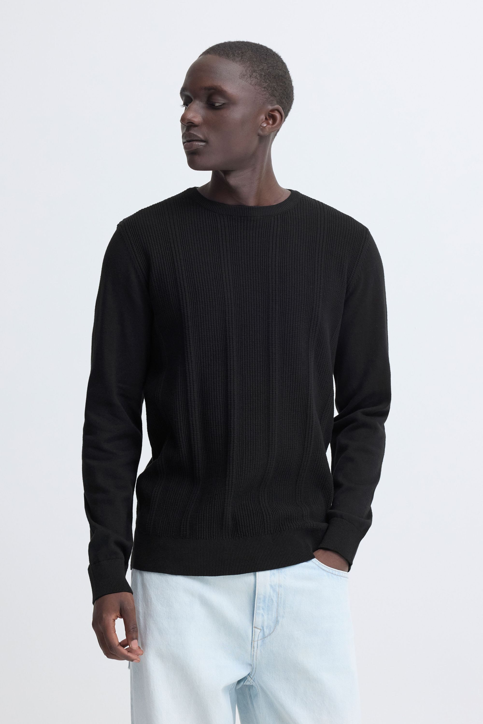 Blend Strickpullover BHBaron Bequemer Feinstrick-Pullover mit strukturiertem Rippmuster