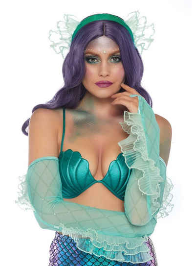 Leg Avenue Kostüm Grüne Meerjungfrau, Haarreif und Armstulpen für fischige Frauen