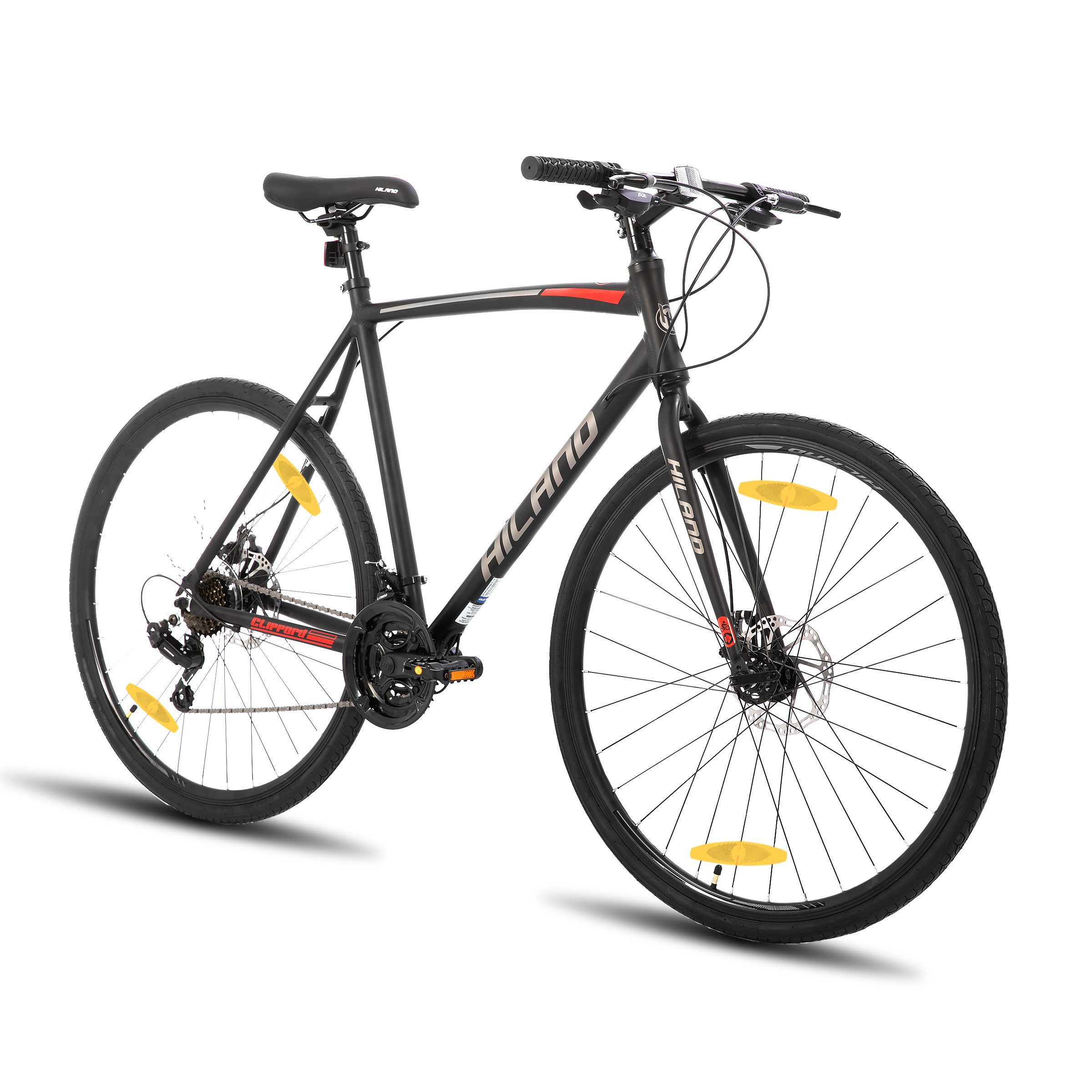 HILAND Rennrad 28 Zoll Rennrad 700C Trekkingrad Rennrad für Damen und Herren, Aluminiumrahmen mit 21 Gang-Schaltung, Scheibenbremse