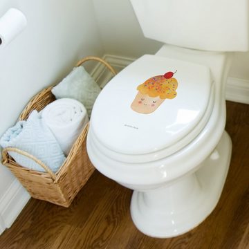 Mr. & Mrs. Panda WC-Sitz Cupcake - Weiß - Geschenk, Geschenk Koch, Toilettendeckel, Klobrille, (1-St), UV-beständiger Druck