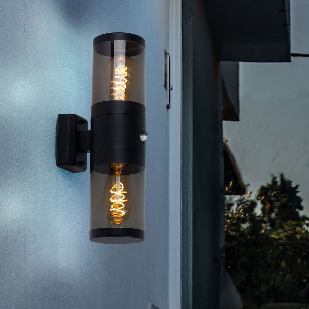etc-shop Außen-Wandleuchte, Leuchtmittel nicht inklusive, Außenleuchte Wandlampe mit Bewegungsmelder Gartenleuchte | Wandleuchten