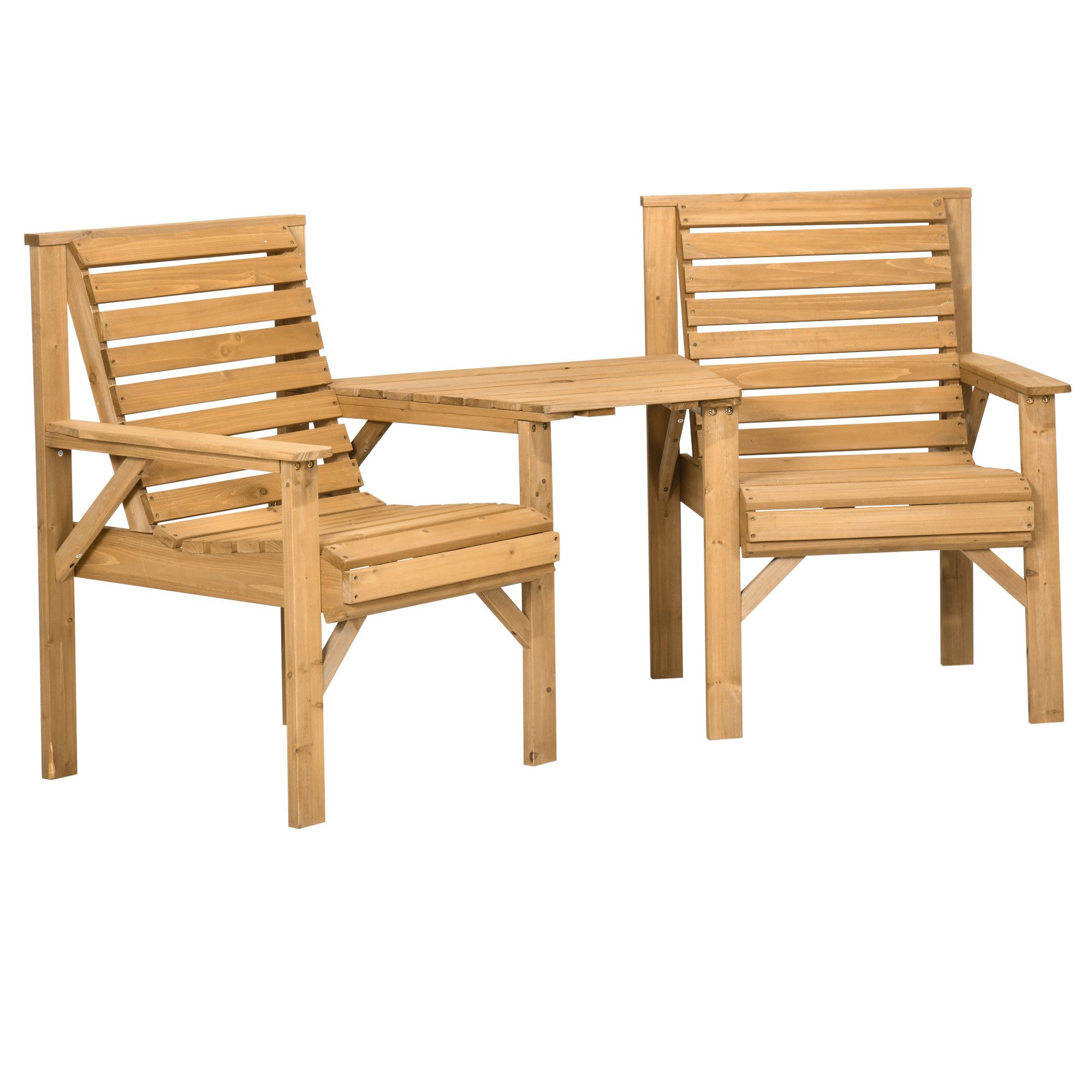 furnicato Garten-Essgruppe Balkonmöbel Set aus Tannenholz, 66B x 65T x 90H cm, Braun, (1-tlg)