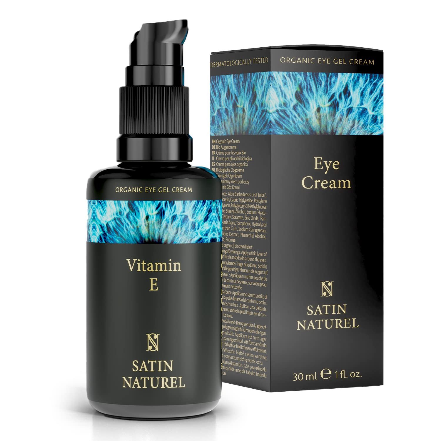 Augengel Augencreme mit BIO Aloe Vera + Hyaluron + Taurin + Vitamin E