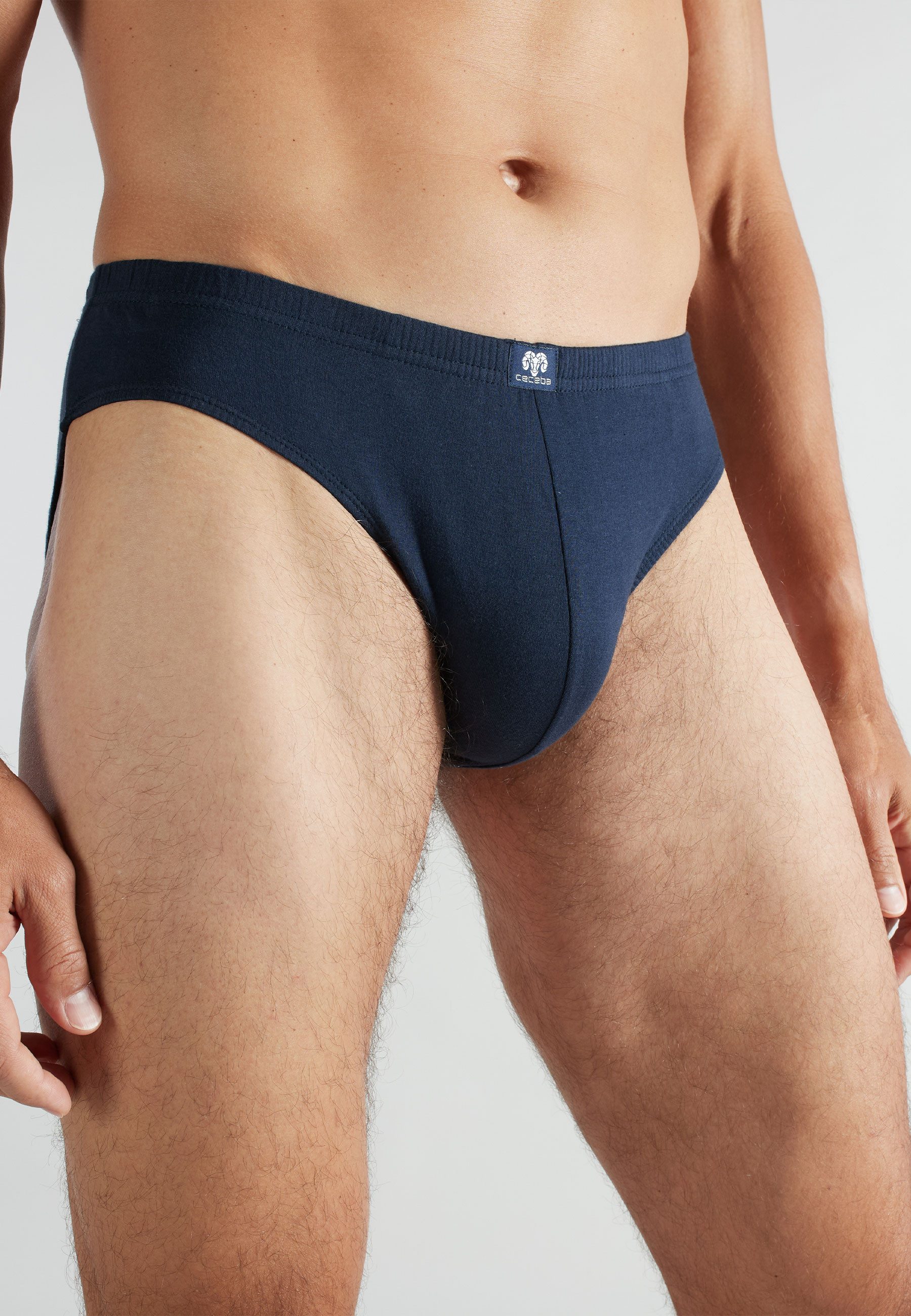 CECEBA Slip CECEBA Herren Sport-Slip blau uni 7er Pack (7-St)