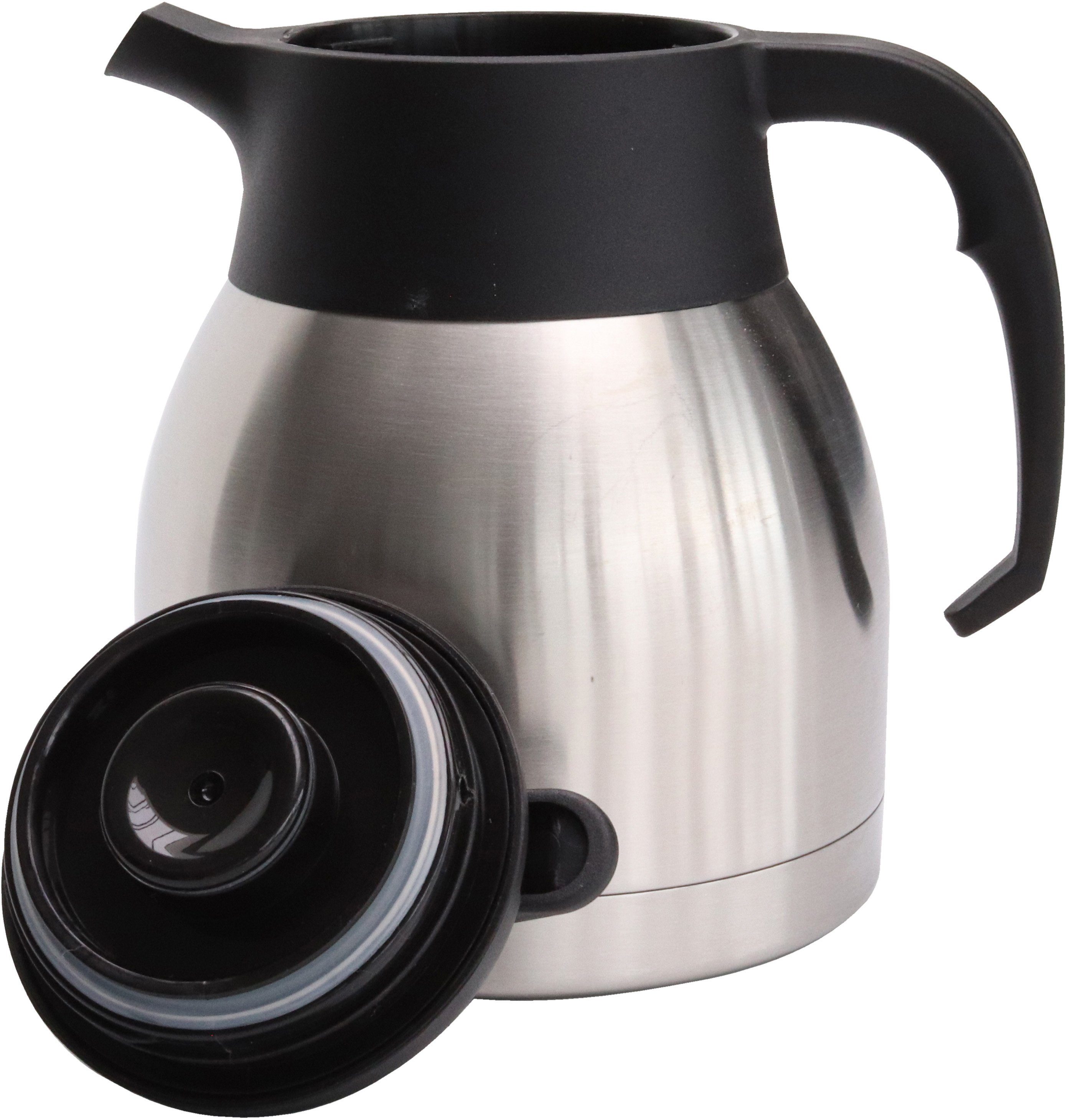APS Isolierkanne Classic, 1 l, Einhandautomatik, doppelwandiger Edelstahl