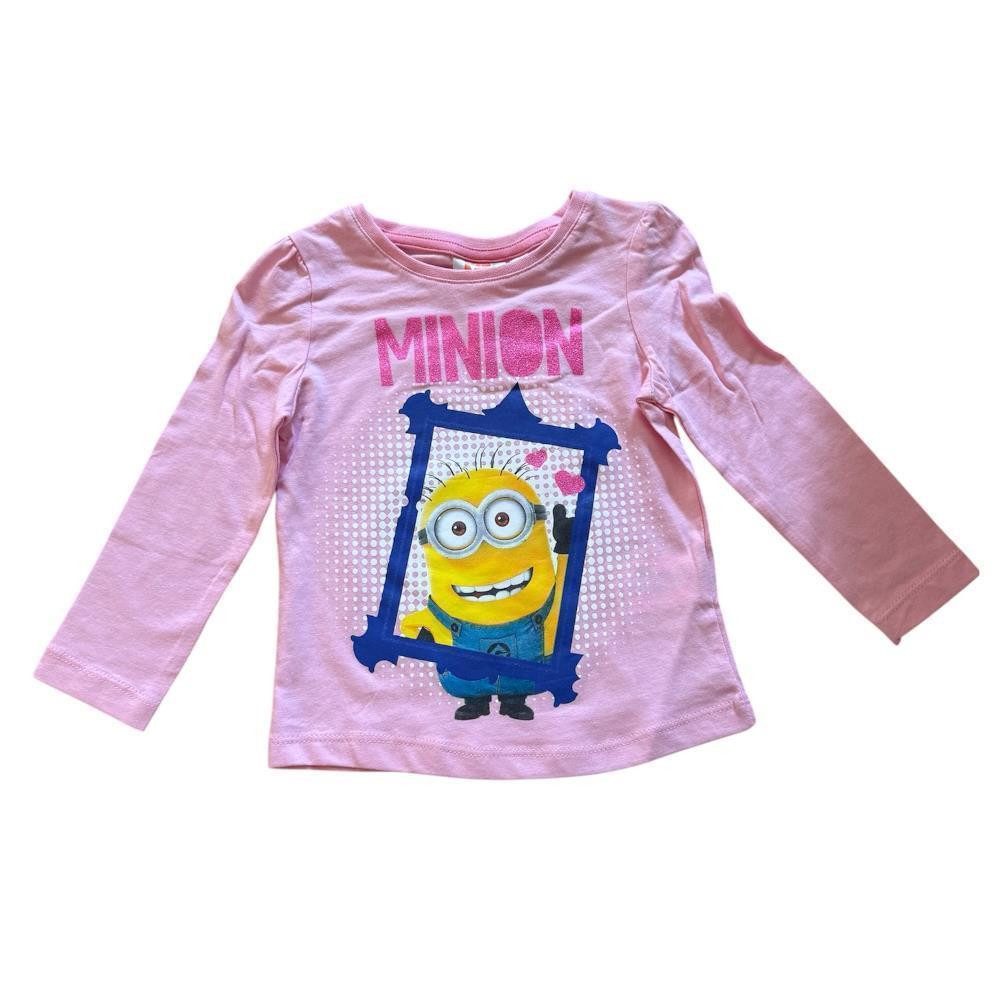 Minions T-Shirt Mädchen Langarm-Shirt l "Minion", Rosa, Gr. 98-128