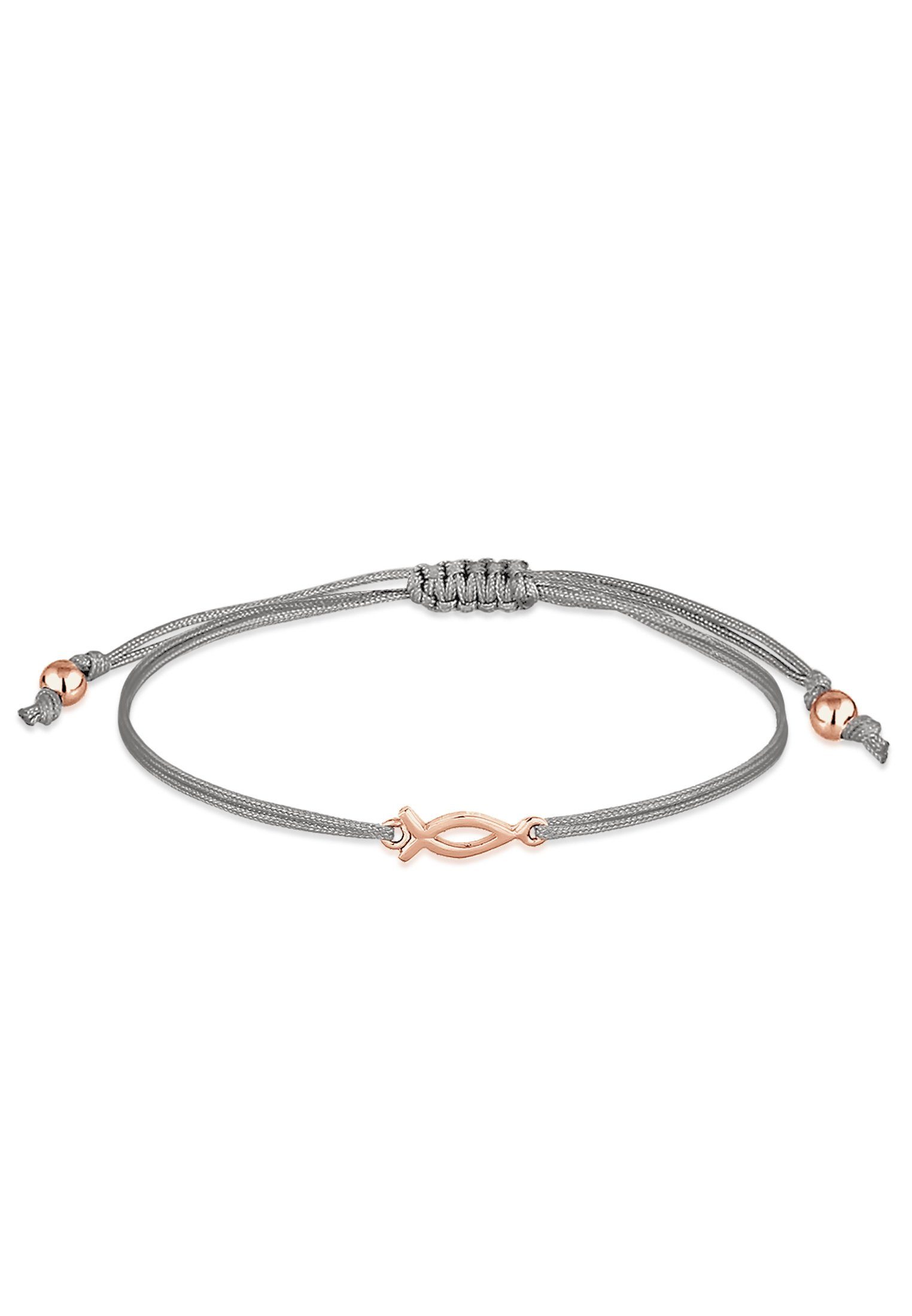 Elli Armband Fisch Symbol Nylon Kommunion 925 Silber Rosegold | Armbänder