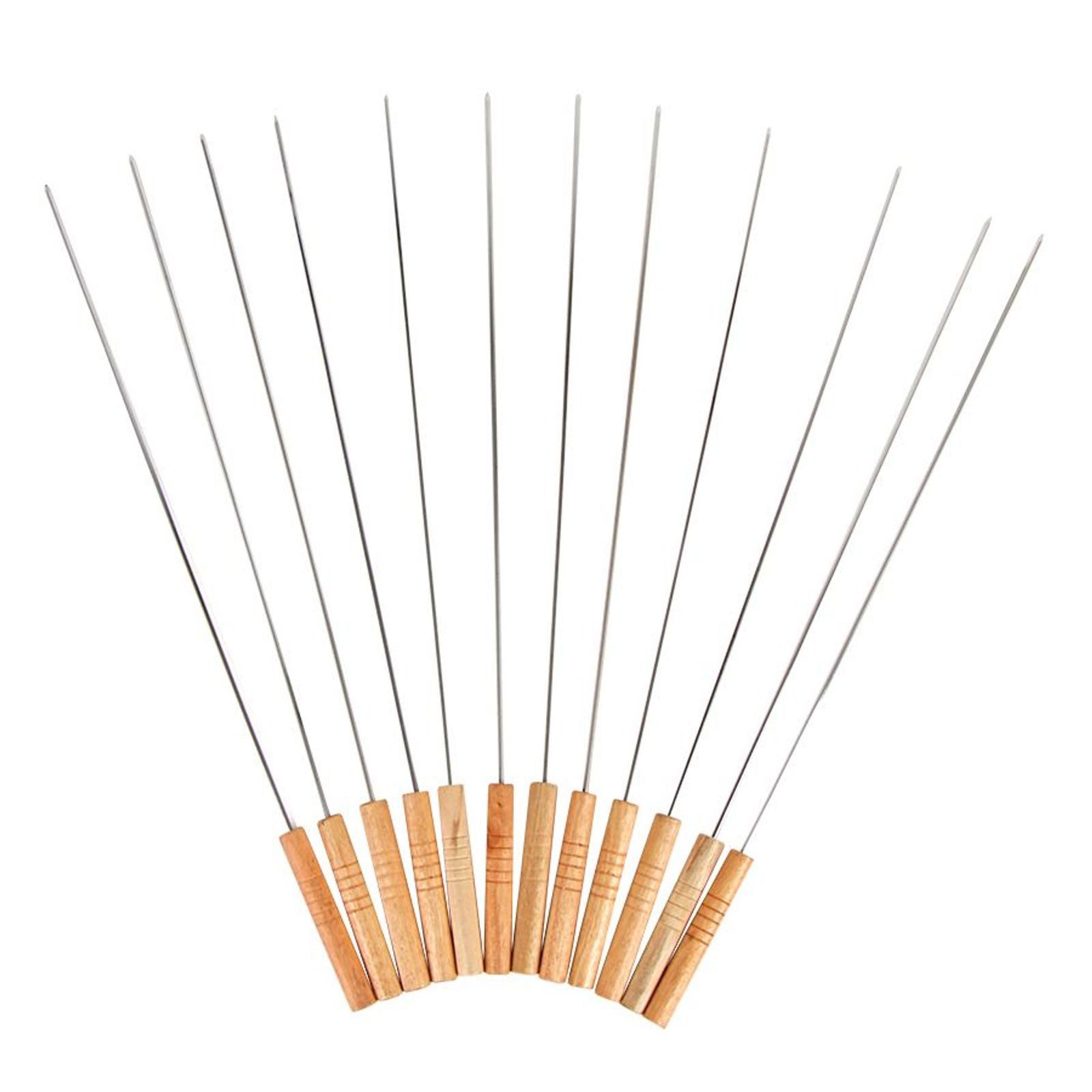 BURI Grillspieß BBQ Grillspieße 12er-Set 48cm Schaschlikspieße Fleischspieße Schaschli