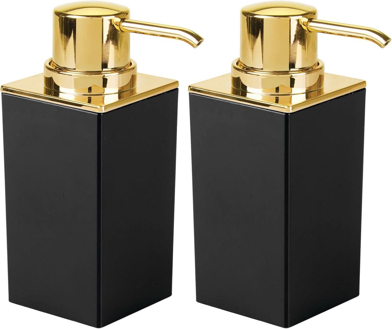 mDesign Badaccessoire-Set mDesign Seifenspender Pumpseifenspender Lotionspender 2er-Set Schwar
