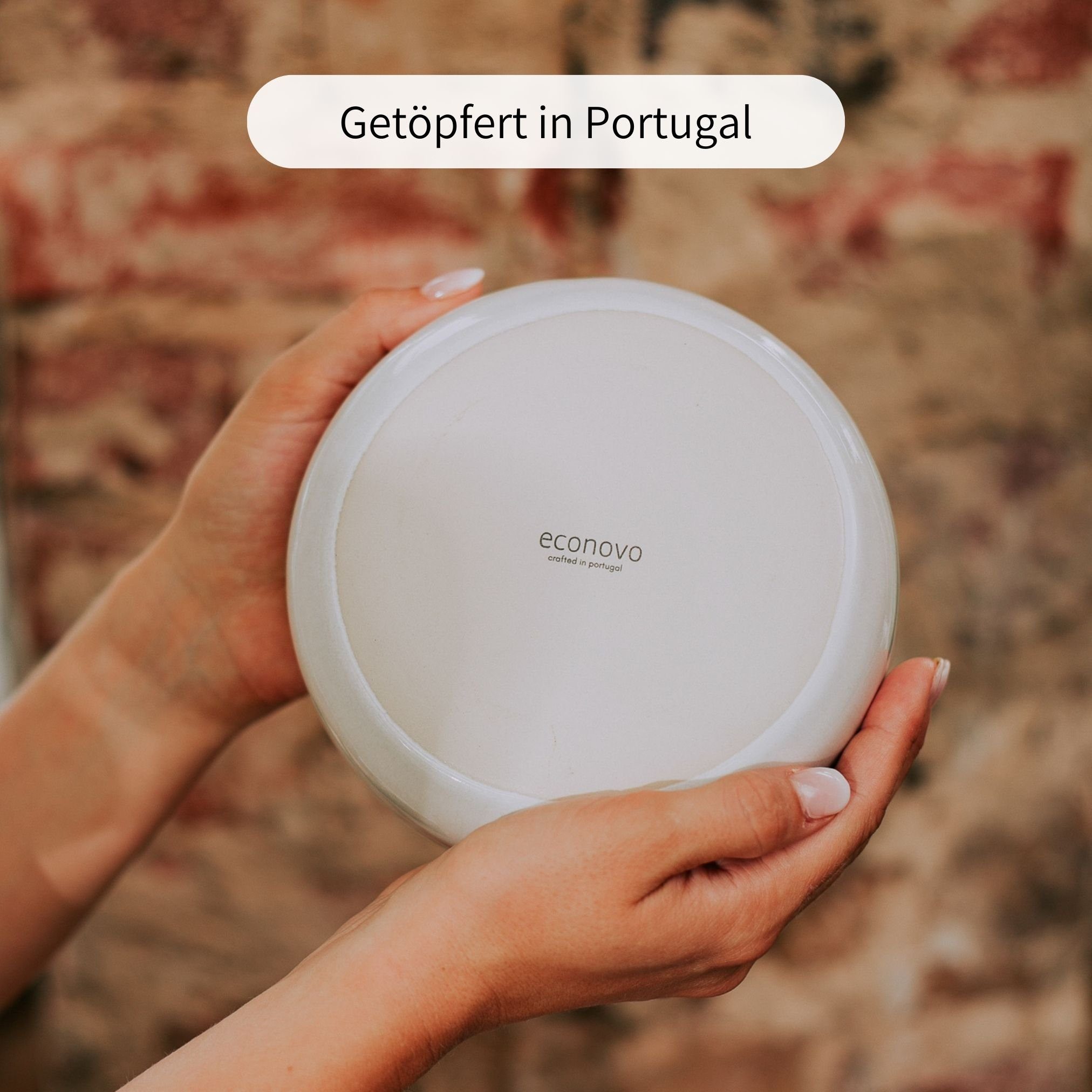 Steingut, Portugal Made Handgefertigt Keramikgeschirr Geschirr-Set (16-tlg), in Econovo Blau-Türkis