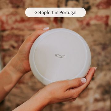 Econovo Geschirr-Set Handgefertigt (16-tlg), Steingut, Keramikgeschirr Made in Portugal