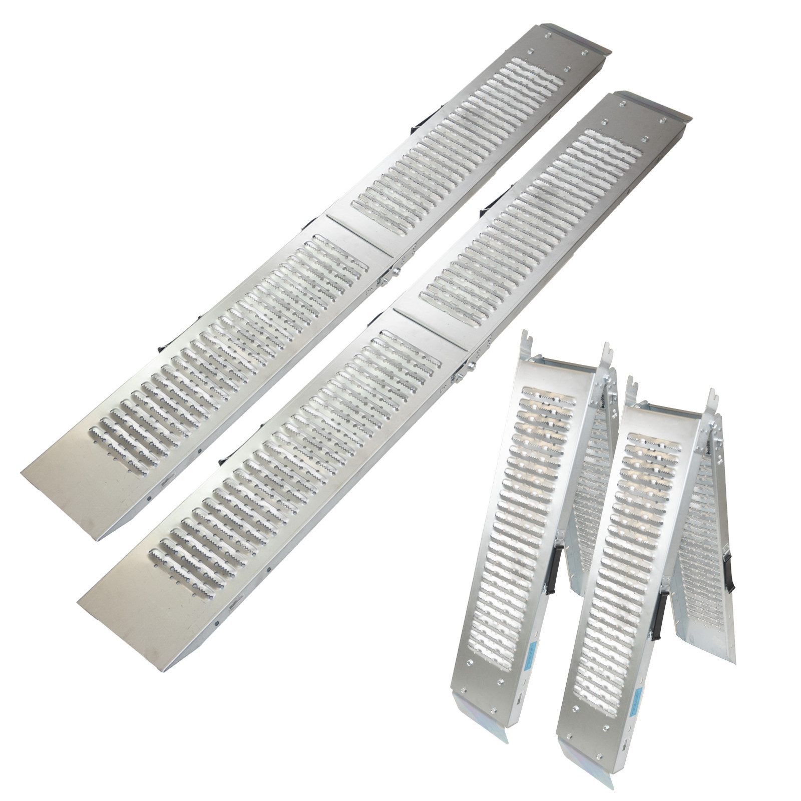 Auffahrrampe TRUTZHOLM 2 x Auffahrrampe klappbar 189cm Traglast 400 kg Stahl grau