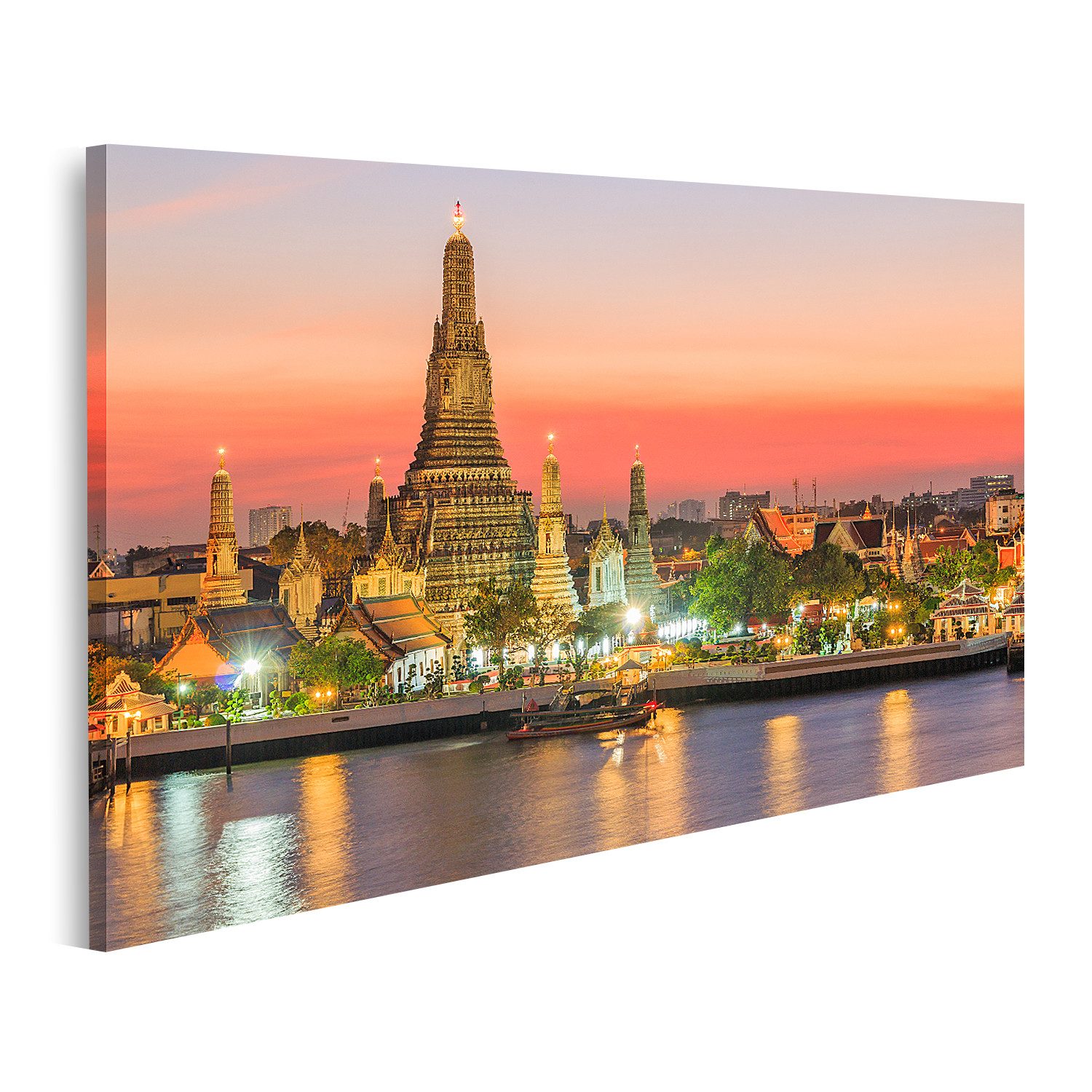 islandburner Leinwandbild Bangkok Thailand Bankok Wat Arun Tempel Sonnenunt günstig online kaufen
