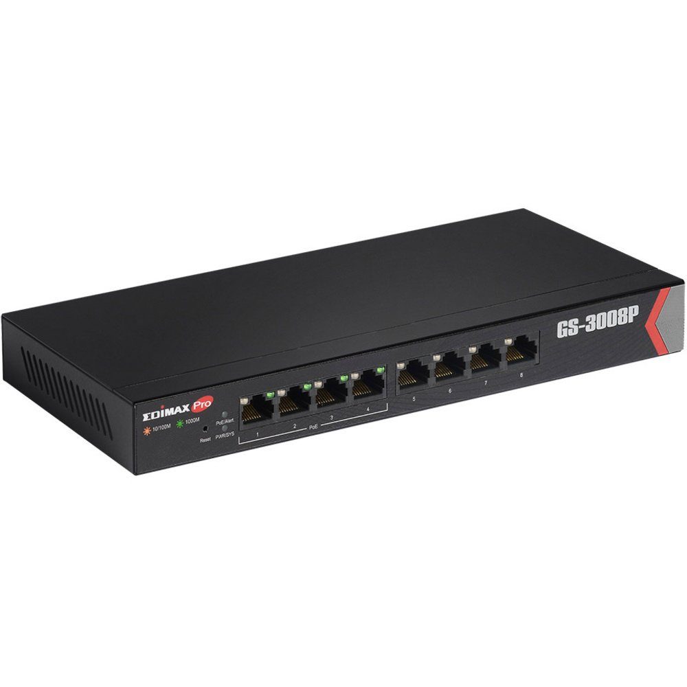 Edimax EDIMAX GS-3008P GS-3008P Netzwerk Switch 8 Port PoE-Funktion Netzwerk-Switch