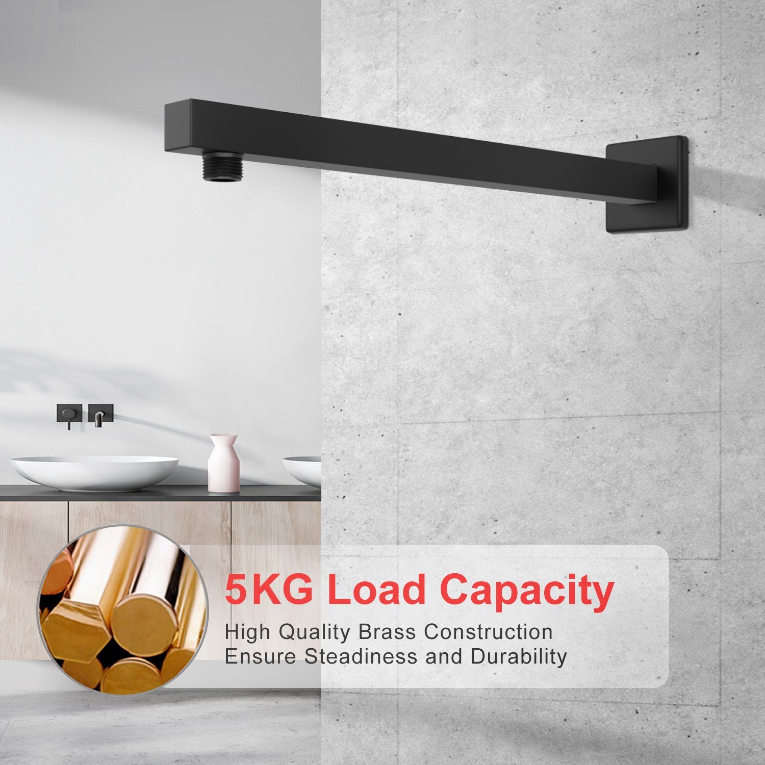 Rainsworth Brausegarnitur, Höhe 40 cm, Brausearm Wandarm Duscharm für Regen günstig online kaufen