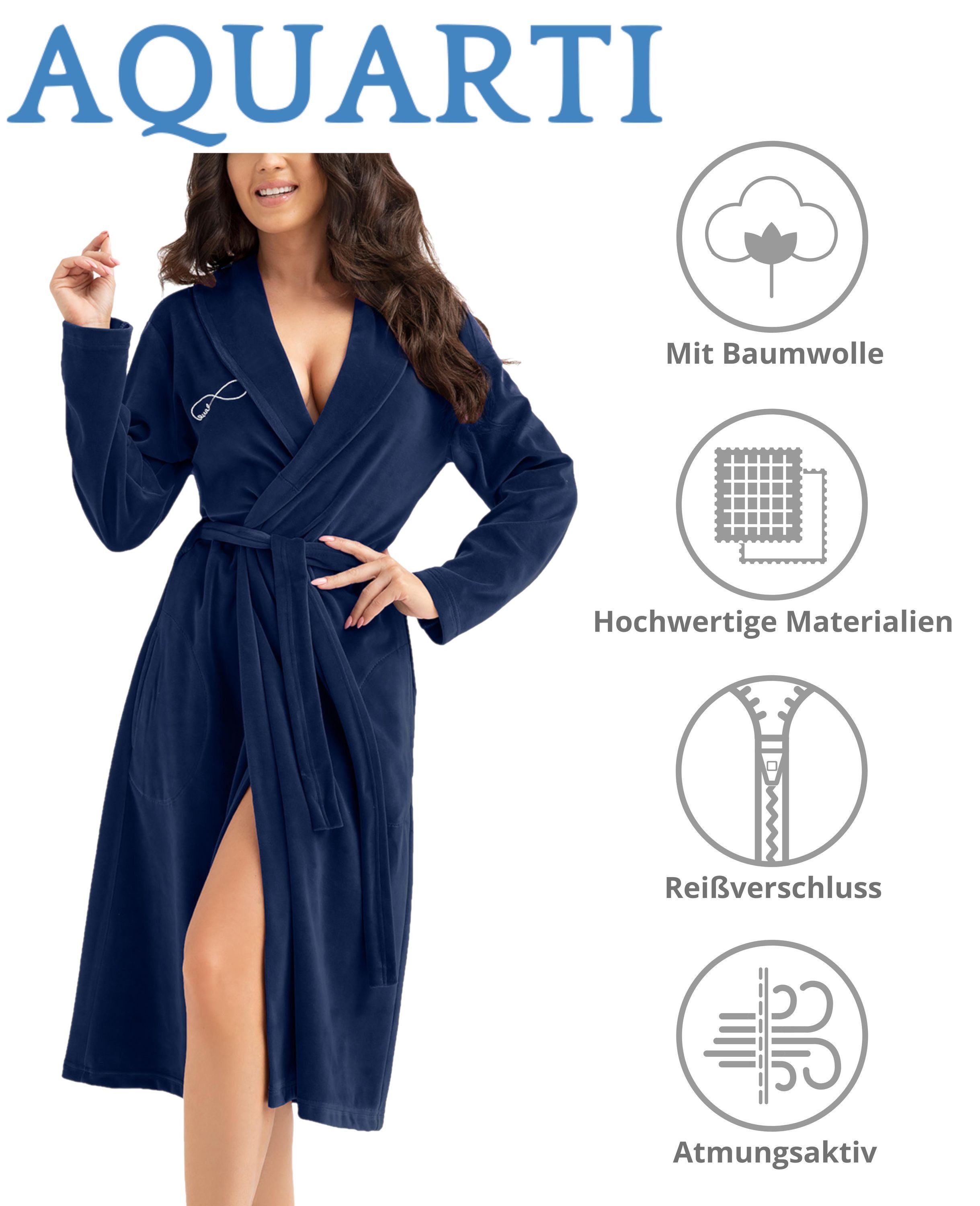 Aquarti Damenbademantel Aquarti Damen Morgenmantel aus Velours Bademantel m günstig online kaufen
