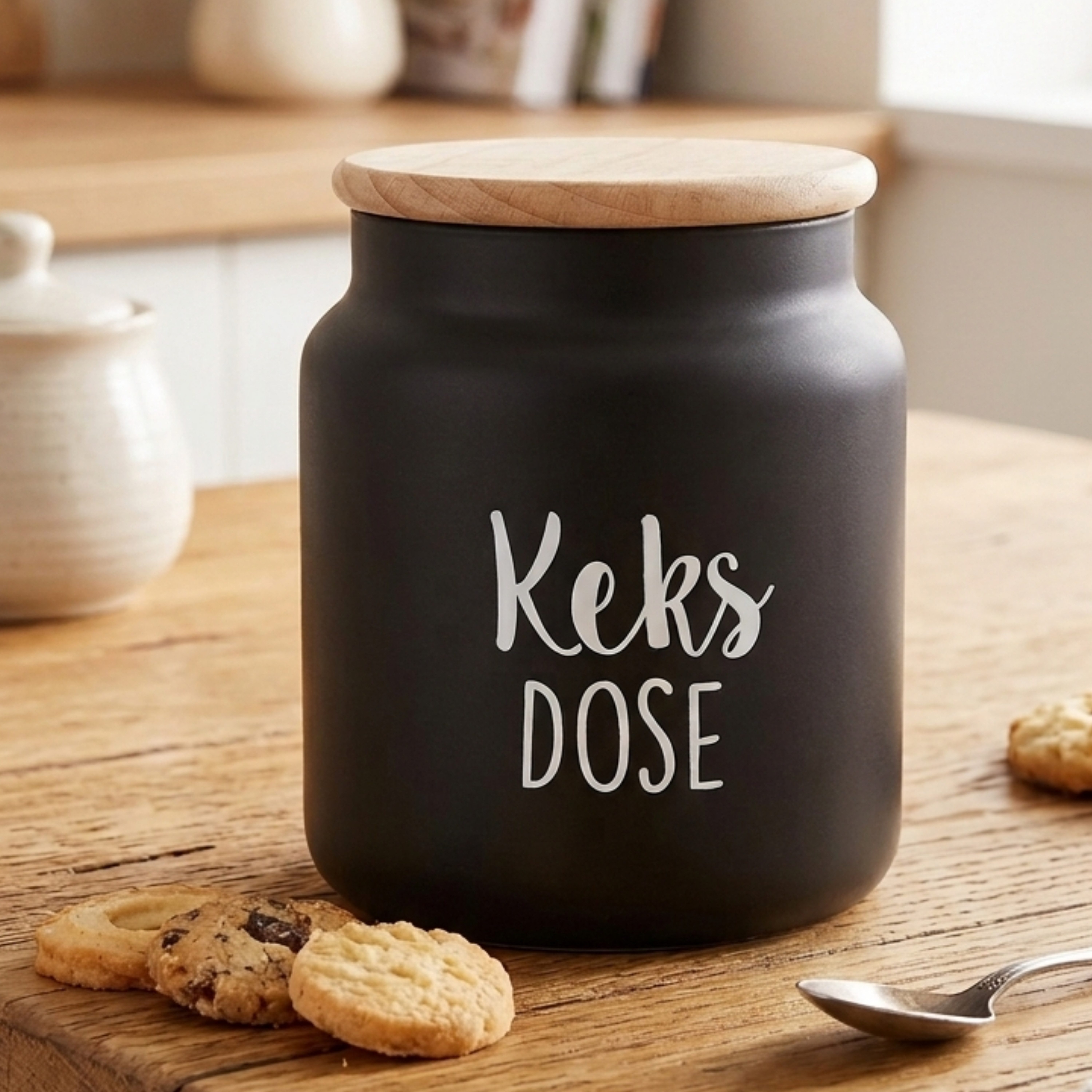 Ritzenhoff & Breker Keksdose Svart, Glas, (1-tlg), mit Buchenholz-Deckel