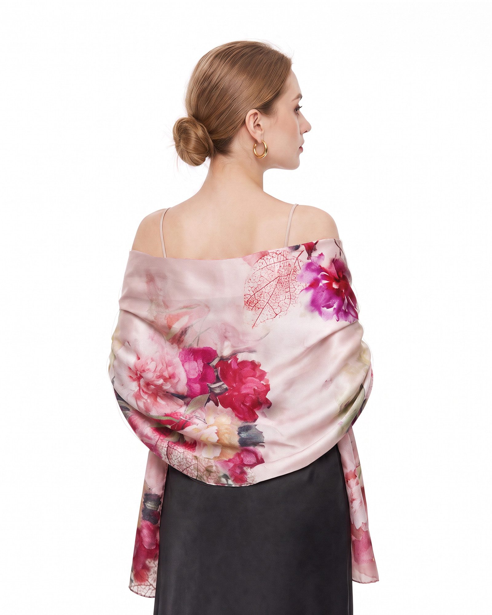 STORY OF SHANGHAI Seidenschal Damen 100% Seide, leichter weicher Satin, 55 × 175 cm, (1-St), leichter weicher Damenschal aus Satin