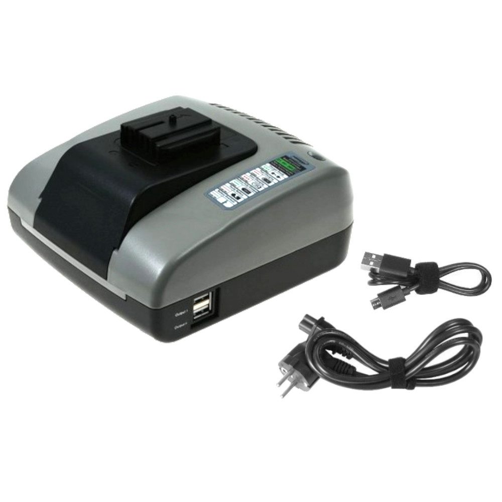 Trade-Shop Ladestation 21,6V-36V passend für AEG 48-11-2850, Würth 0700956730 USB-Ladegerät (1200.00 mA, Geeignet für Ni-Cd, Ni-MH, Li-Ion Akkus / 2 zusätzliche USB-Anschlüsse)