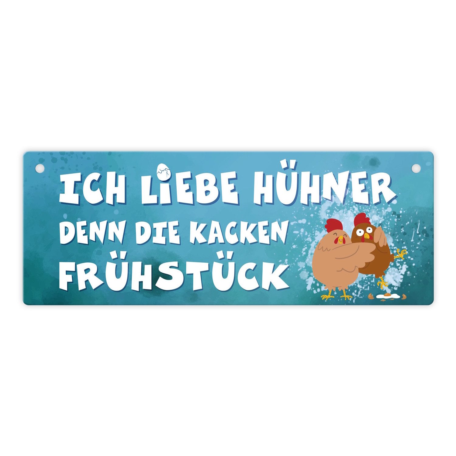 speecheese Metallschild Ich liebe Hühner, denn die kacken Frühstück Metalls günstig online kaufen