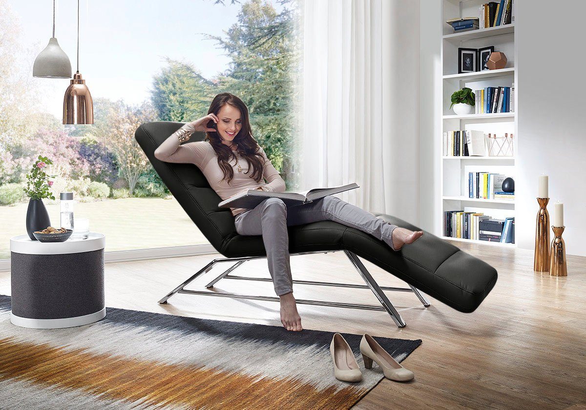 W.SCHILLIG Relaxliege daily dreams bequem und elegant, B/T 75/170cm, Funktionsliege wahlweise mit Motor, Gestell Chrom, Breite 75 cm