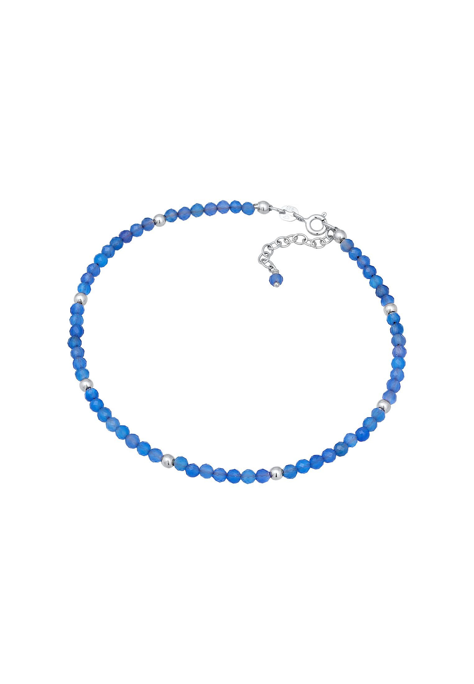 Elli Fußkette Achat Perlen Blau Sommer günstig online kaufen