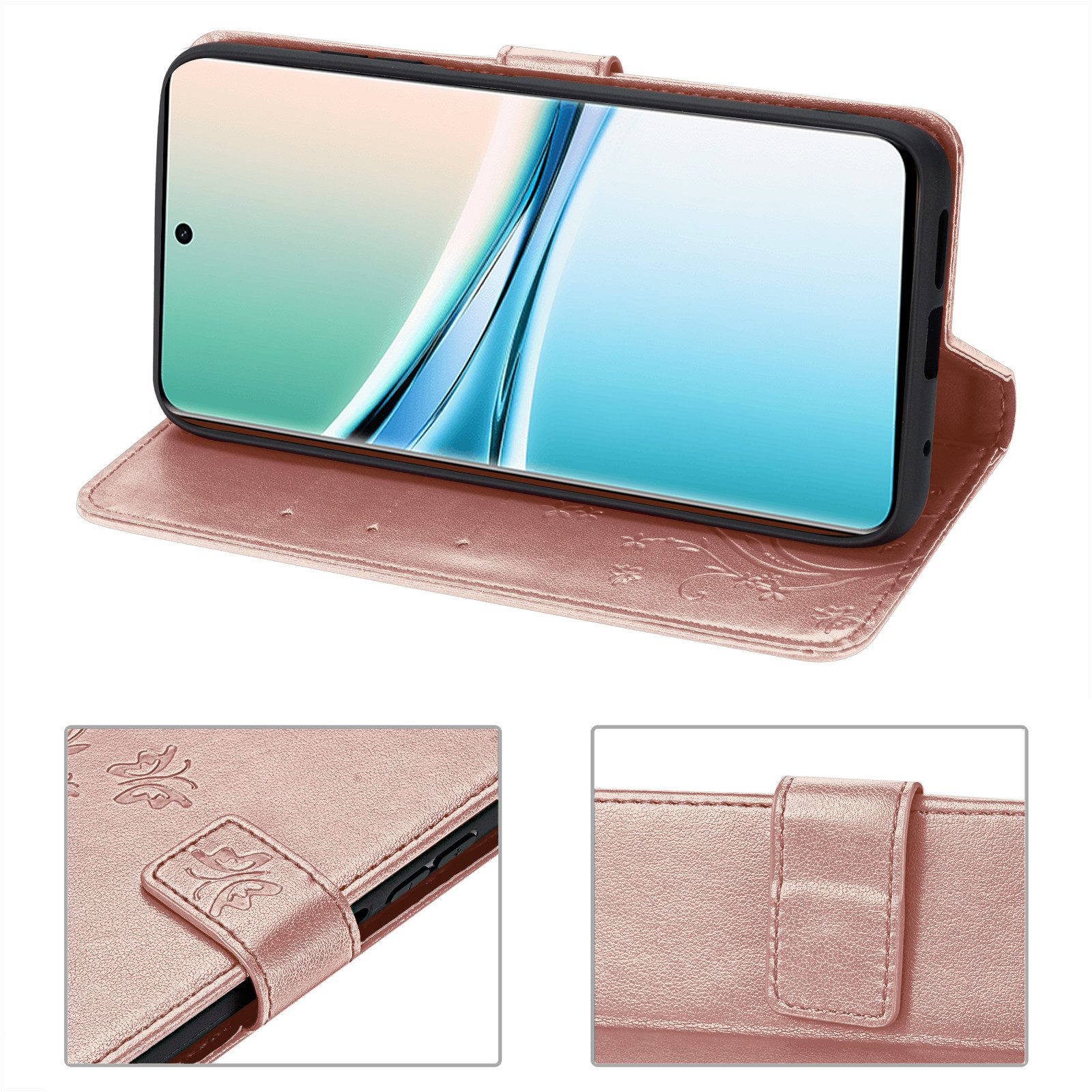 betterfon Handyhülle für Xiaomi Redmi Note 15 Pro+ Hülle Wallet Case Flip Cover, Bookstyle-Hülle: Magnetverschluss 3 Kartenfächer & Standfunktion – Bild 5 von 5