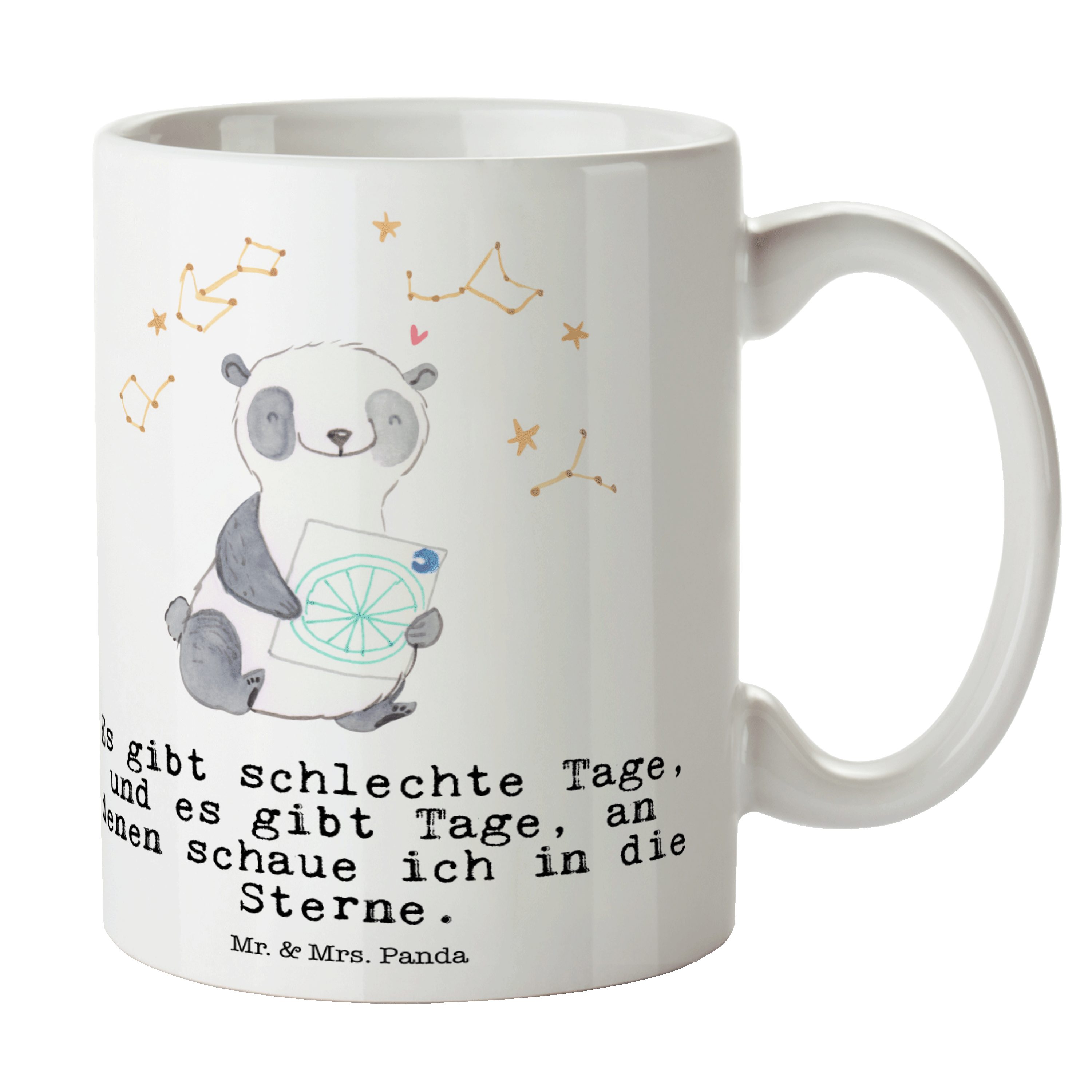 Mr. & Mrs. Panda Tasse Panda Astrologie Tage - Weiß - Geschenk, Geschenk Tasse, Büro Tasse, Keramik