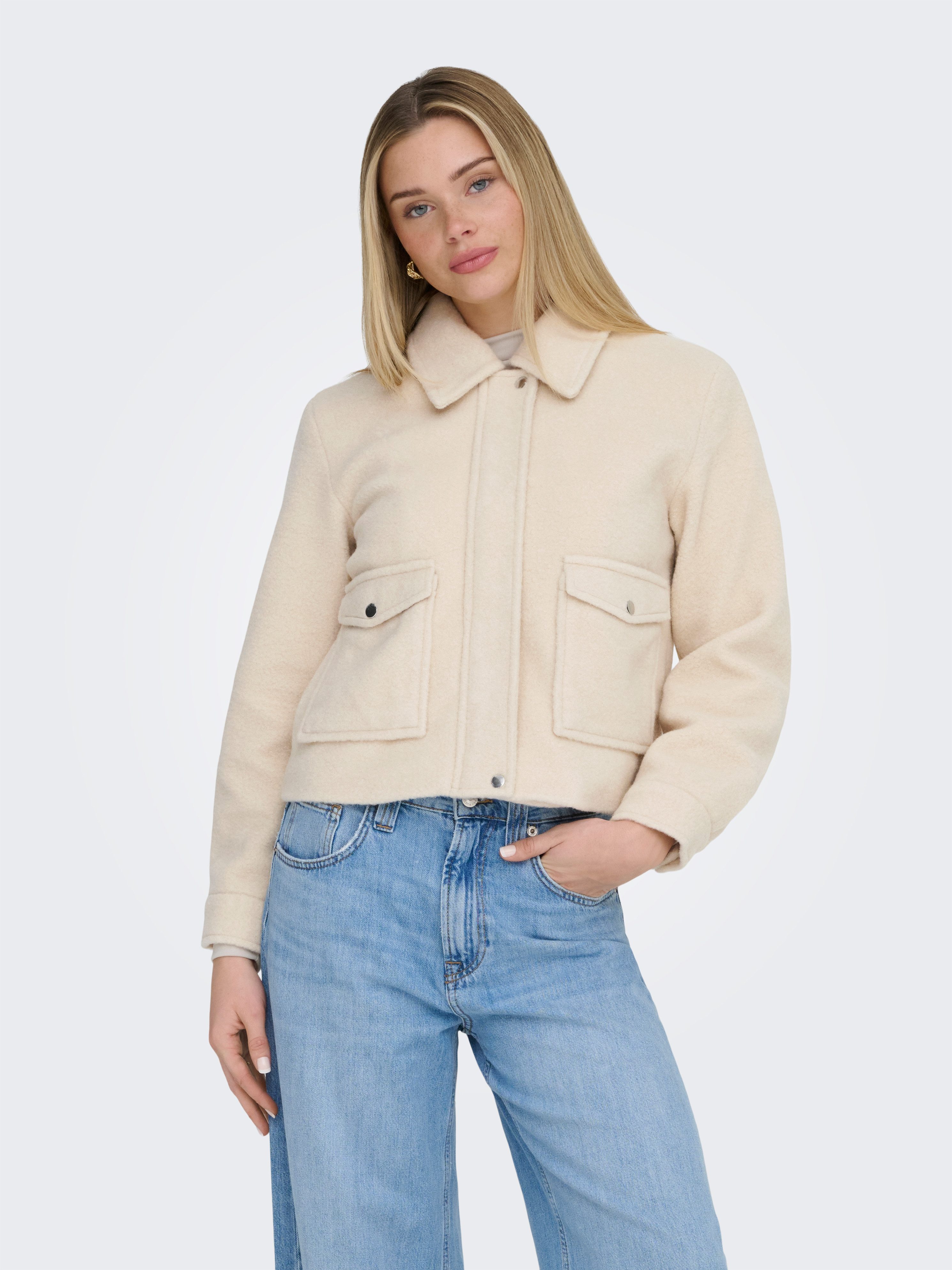 ONLY Kurzjacke ONLKIKI-MONI SHORT JACKET PNT Kunstfaser