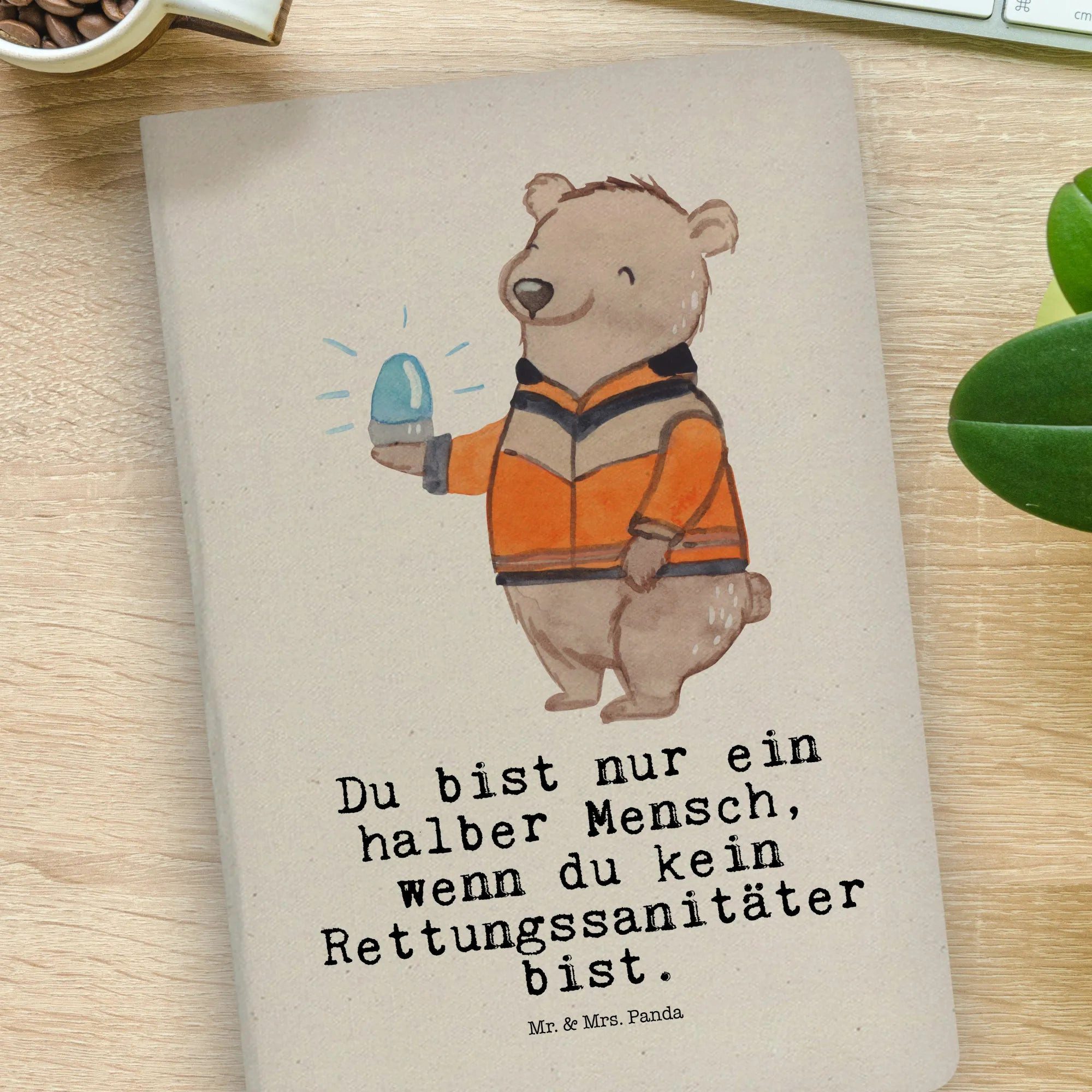 Thumbnail - Mr. & Mrs. Panda Notizbuch Rettungssanitäter Herz - Transparent - Geschenk, Ausbildung, DIN A4 N Mr. & Mrs. Panda, Kreat...