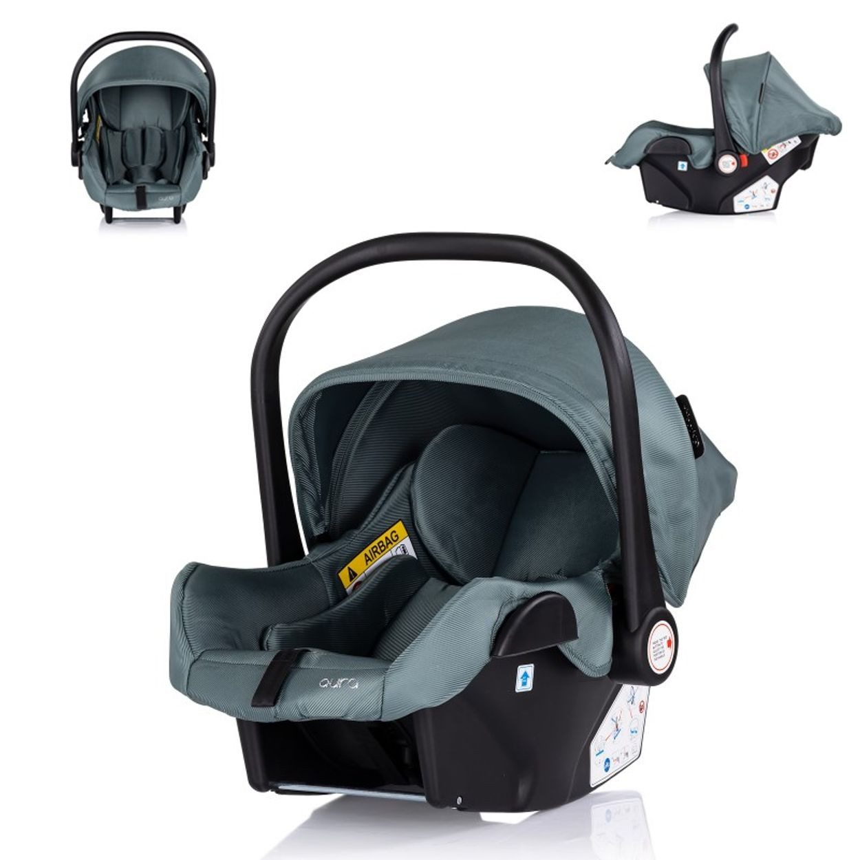 Chipolino Babyschale Aura 40-85 cm, ab: 0, bis: 1.25, i-Size Gruppe 0+, Griff verstellbar, Gurt, Sicherheitsgurt, Sonnendach
