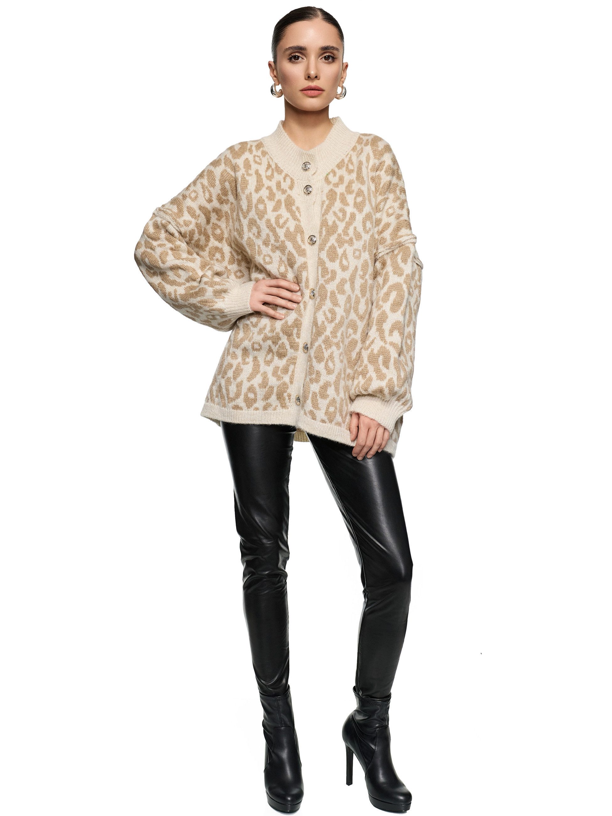 Worldclassca Cardigan WORLDCLASSCA Damen Cardigan Oversize Strickjacke Knöp günstig online kaufen