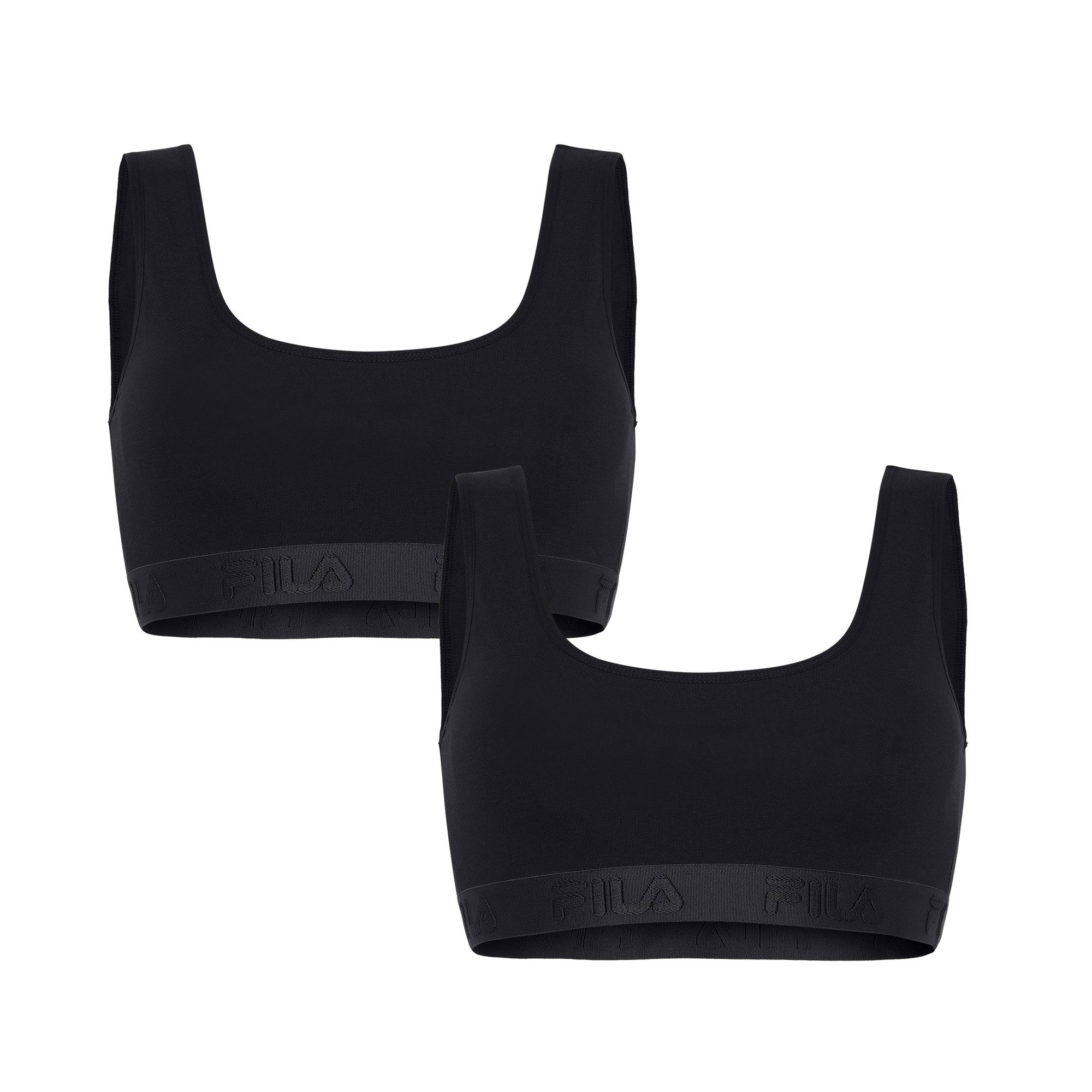 Fila Bügelloser BH (2er Pack) elastisches Unterbrustband, Baumwollmix