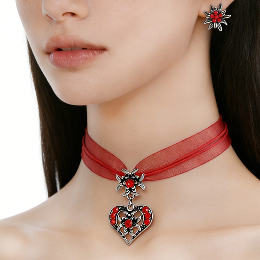 CLTYQ Schmuckset Schmuckset für Damen,Kette und Ohrringe Set,Kostümzubehör, Geschenk für Damen,ideal zu Weihnachten & Valentinstag