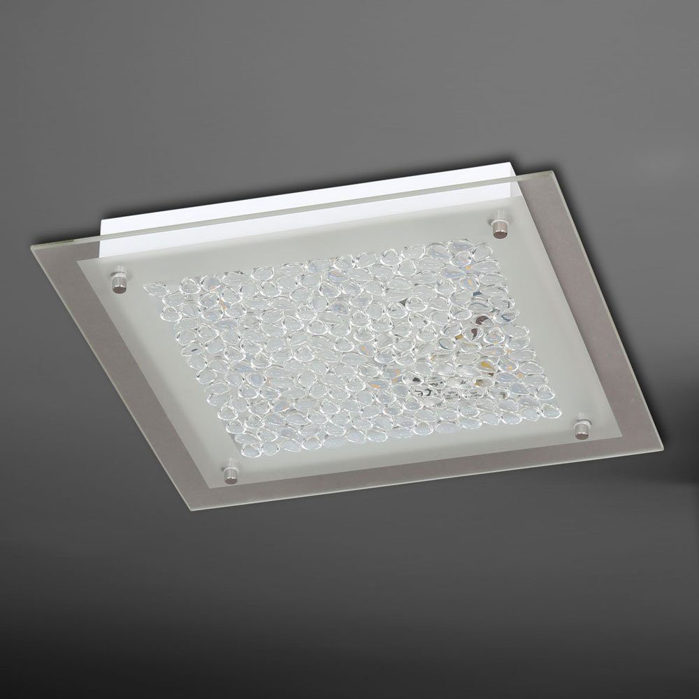 etc-shop LED Deckenlampe, Deckenleuchte fest LED-Leuchtmittel verbaut, tropfenförmiges Wohnzimmerlampe Glas Warmweiß, Deckenleuchte