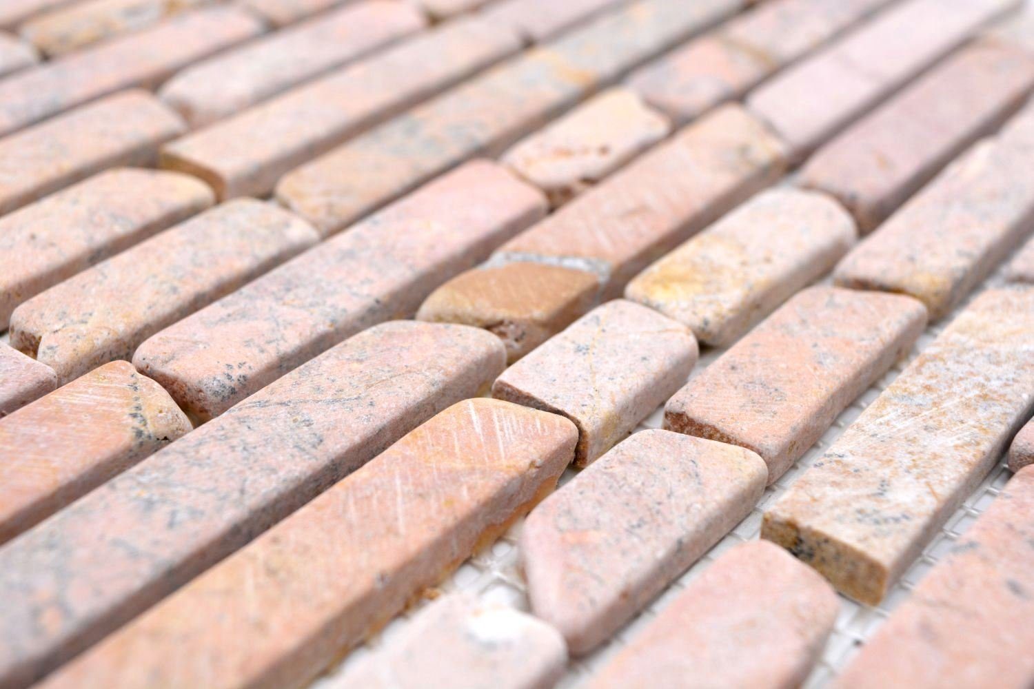 Mosani Bodenfliese Mosaik Marmor Naturstein rot Brick Rossoverona Verbund Wandfliese