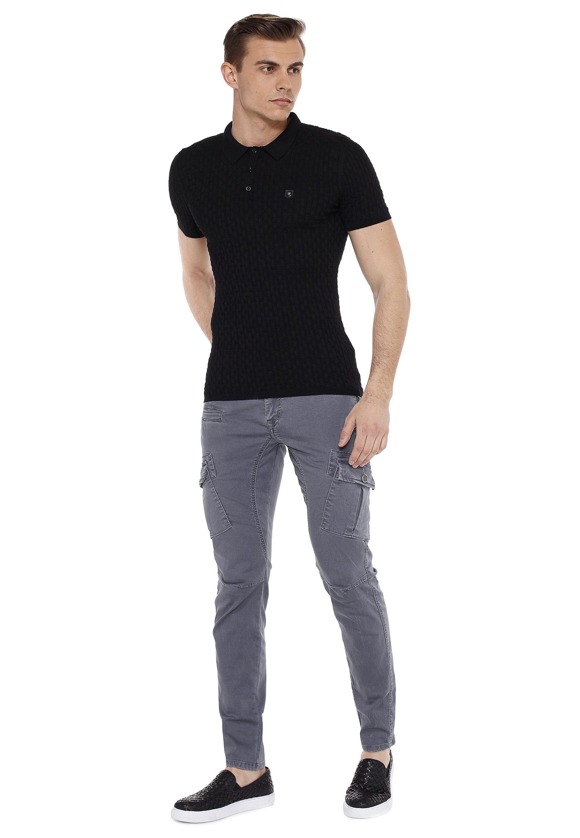 Cipo & Baxx Slim-fit-Jeans Seitentaschen mit grau