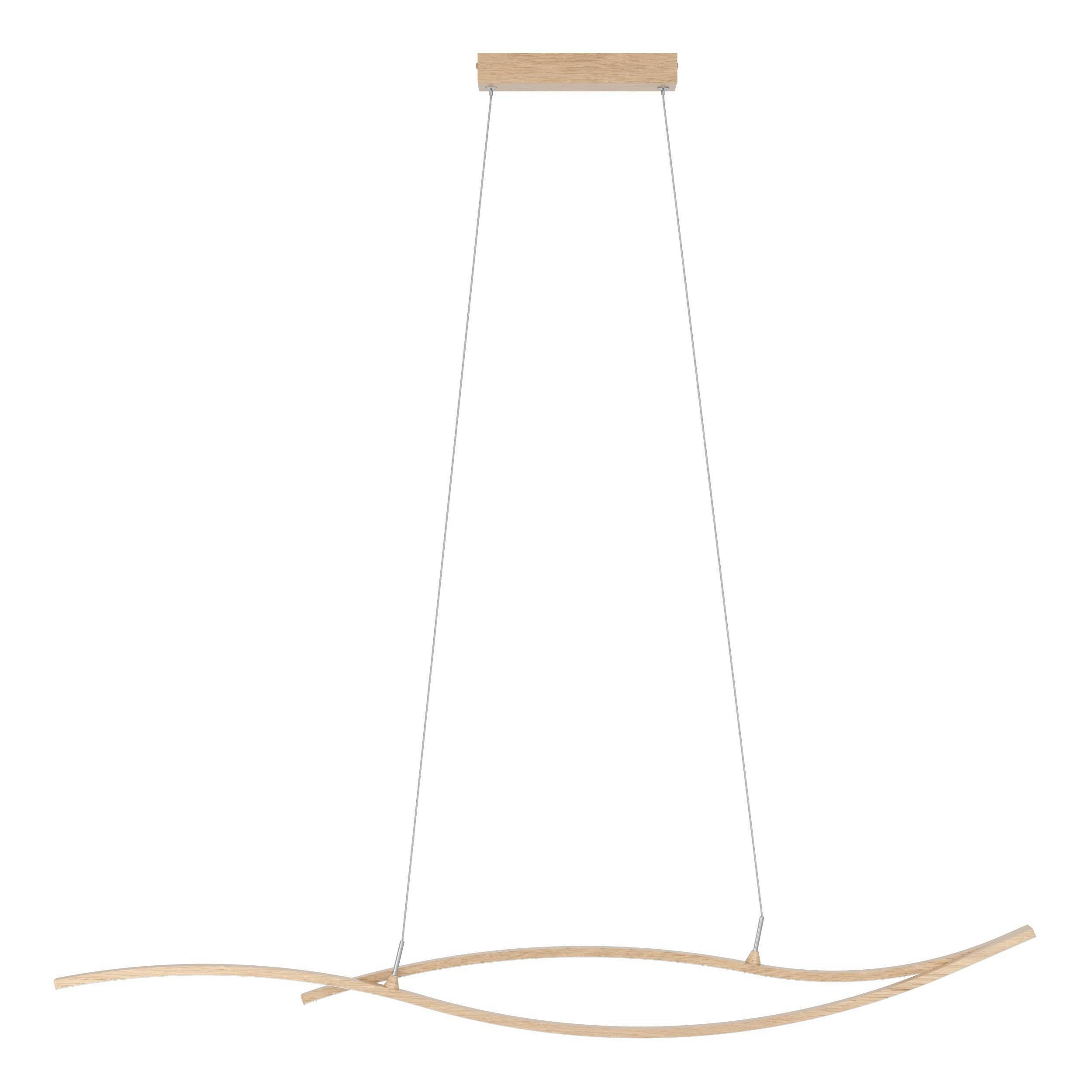EGLO Hängeleuchte Grisolia Hängelampe, Wohnzimmerlampe, Metall und Kunststoff, Lampe, LED fest integriert, Neutralweiß, Hängeleuchte - L115 x B7 x H120 cm - braun - 20W inkl.