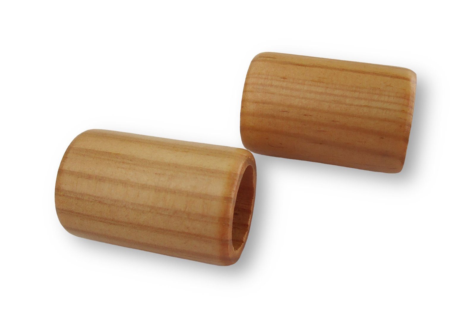 Gardinenstangen-Endstück 2 Endkappen zylindrisch aus Holz Stil 20, nodeko, passend für Stangen und Rohre Ø 20 mm, (Packung á 2 Stück), zum Aufstecken auf Gardinenstangen rosenholz