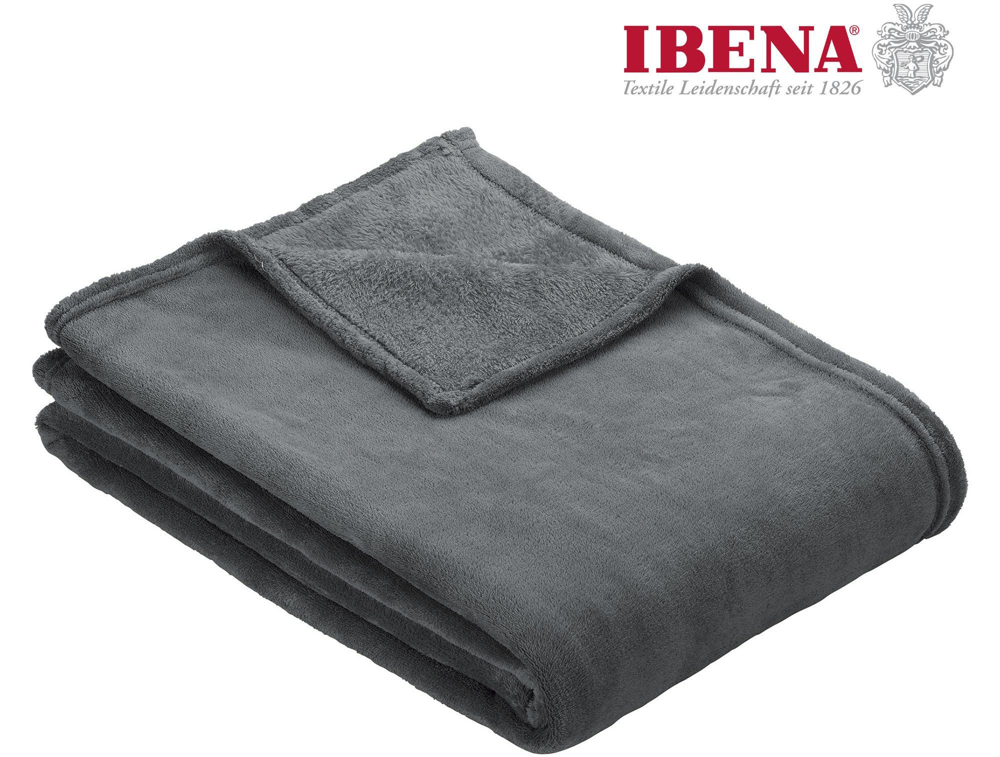 Wohndecke Uni Fleecedecke Olbia, IBENA, einfarbig schick, Kuscheldecke