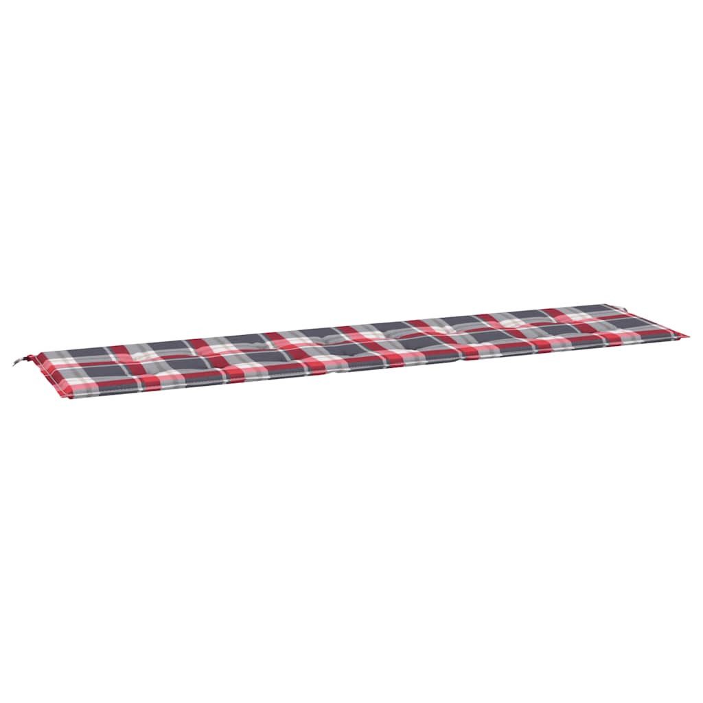 vidaXL Sitzauflage Gartenbank-Auflage Rot Karomuster 200x50x4 günstig online kaufen